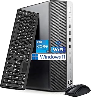 HP EliteDesk 800 G3 SFF - Ordenador de sobremesa (Intel Core i5-7500, 8 GB de RAM, 256 GB SSD, WiFi, Bluetooth, teclado QWERTY de EE.UU., Windows 11 Pro (reacondicionado)