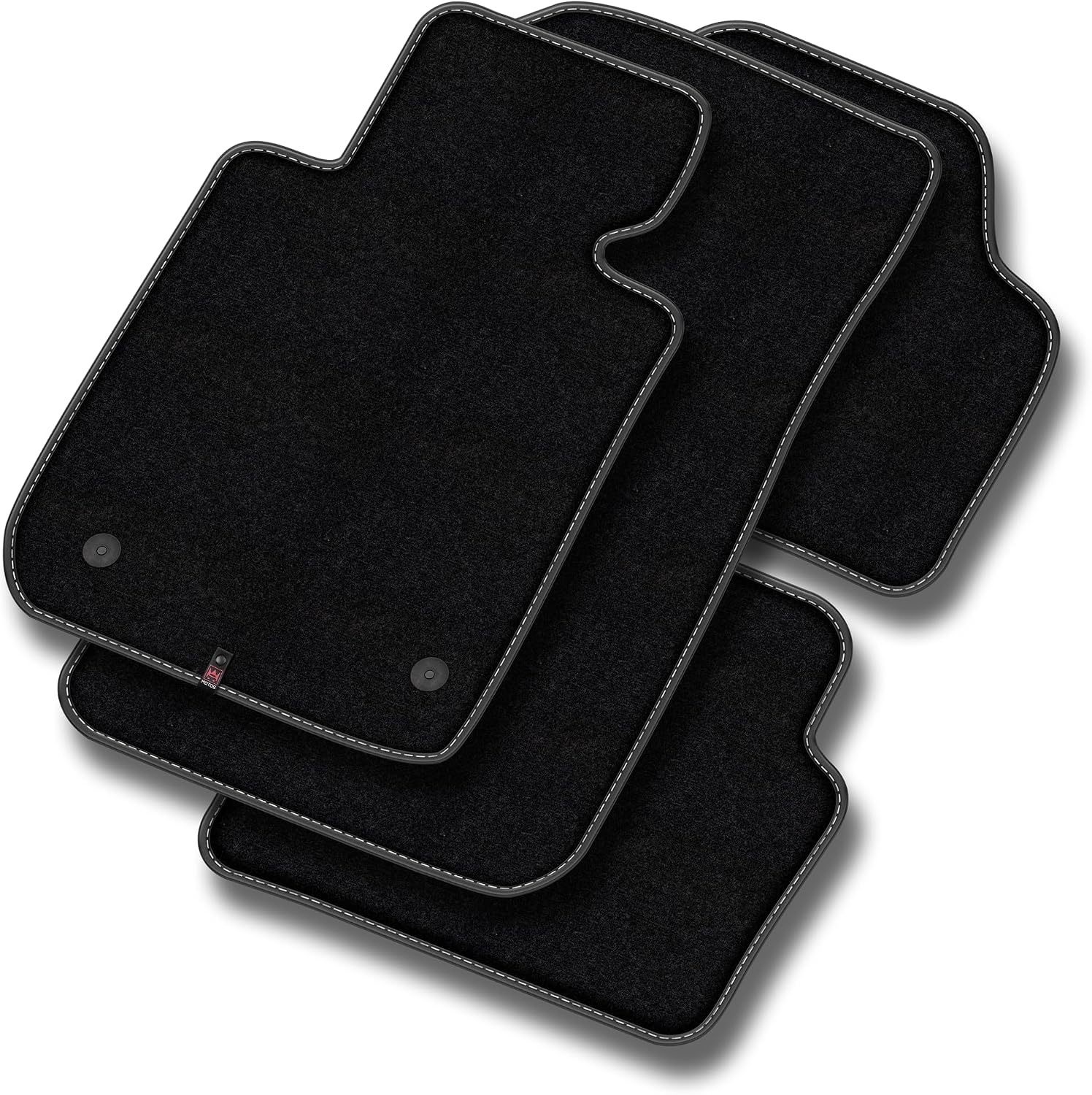 M MOTOS Premium Velour Car Mats Compatible with Kia Rio I 2000-2005 – Premium, Leather, White – Experience a new driving comfort with a set of velour car mat set p