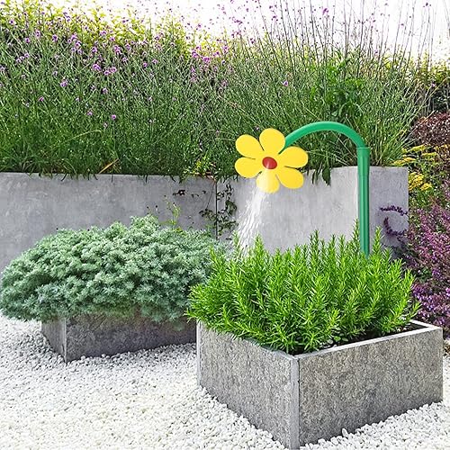 Miniatura 6 de Aspersor de jardín con forma de margarita loca, giratorio de 720, con función de agua para jardín, aspersor de agua con margaritas en movimiento