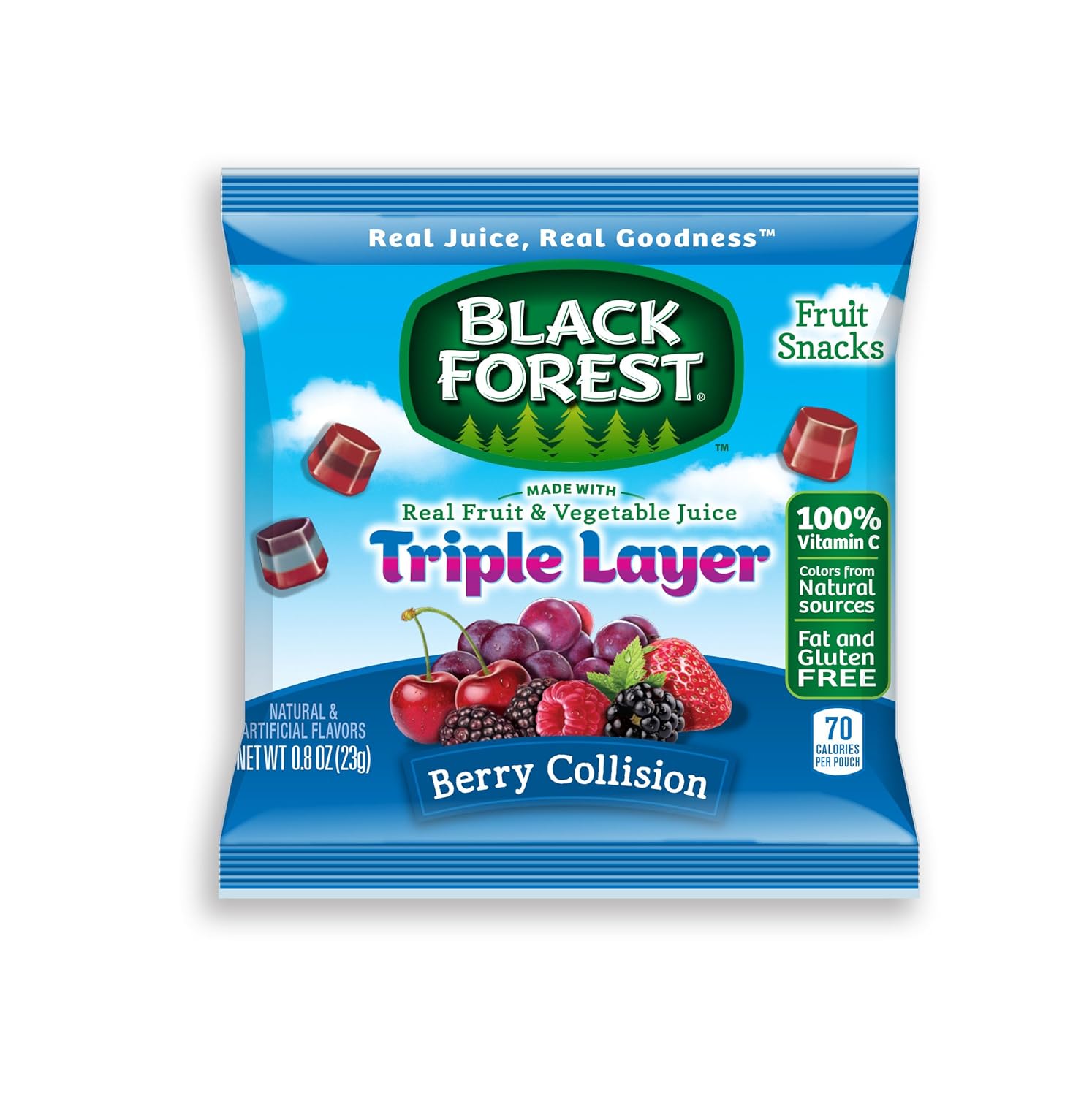 Black Forest Triple Layer Fruit Snacks, Berry Collision, 0