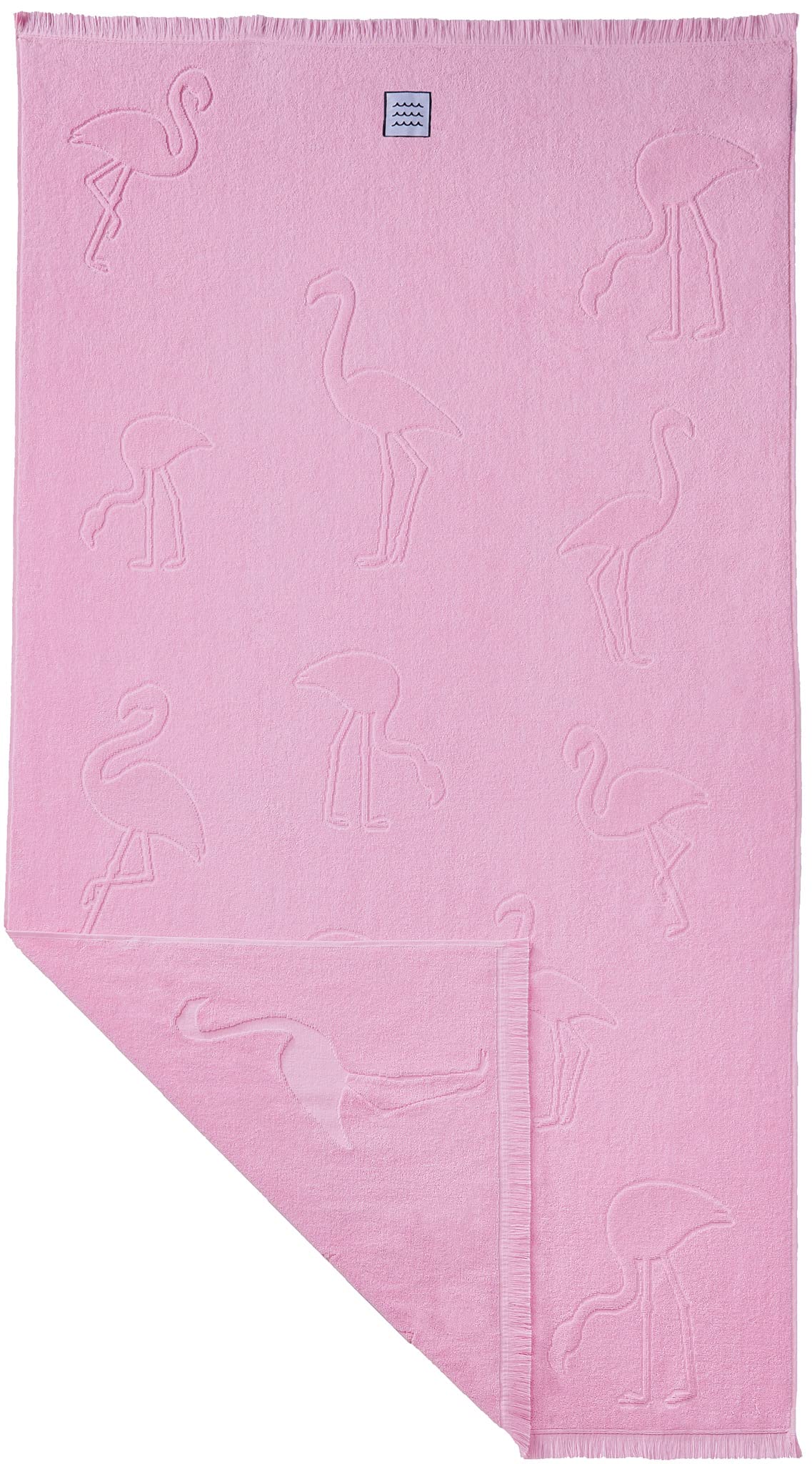 Strandhandtuch Flamingo, Strandtuch - XXL 100x180 groß, Pink, Rosa - 100% Baumwolle, Zertifiziert, Nachhaltig produziert in Portugal
