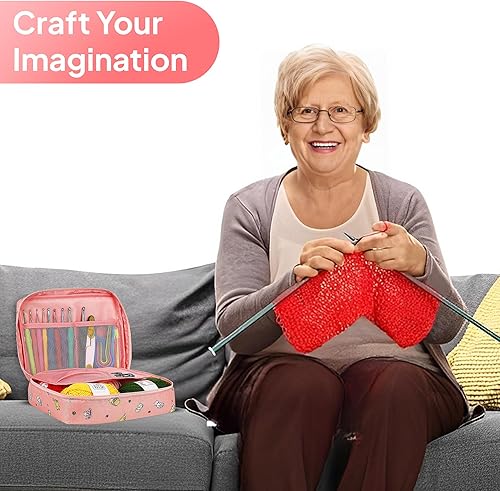 Miniatura 6 de CROCHET KIT para principiantes - Kit de inicio de ganchillo - Kit de ganchillo incluye ganchillo, agujas de ganchillo y bolas de hilo con estuche