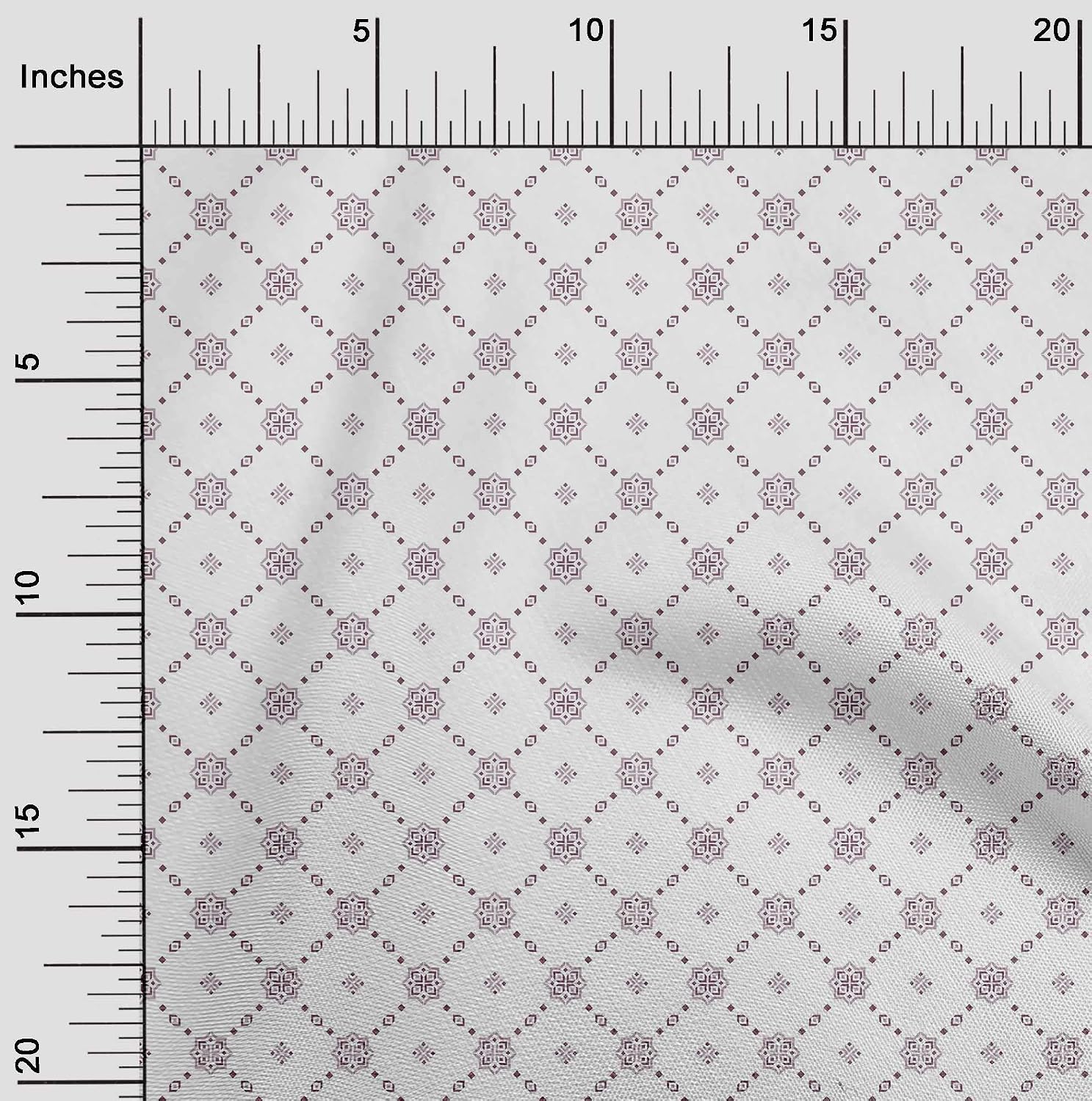 oneOone Cotton Flex Pink Fabric Square & Check Geometric Dress Material Fabric Print Fabric by The Yard 40 Inch Wide