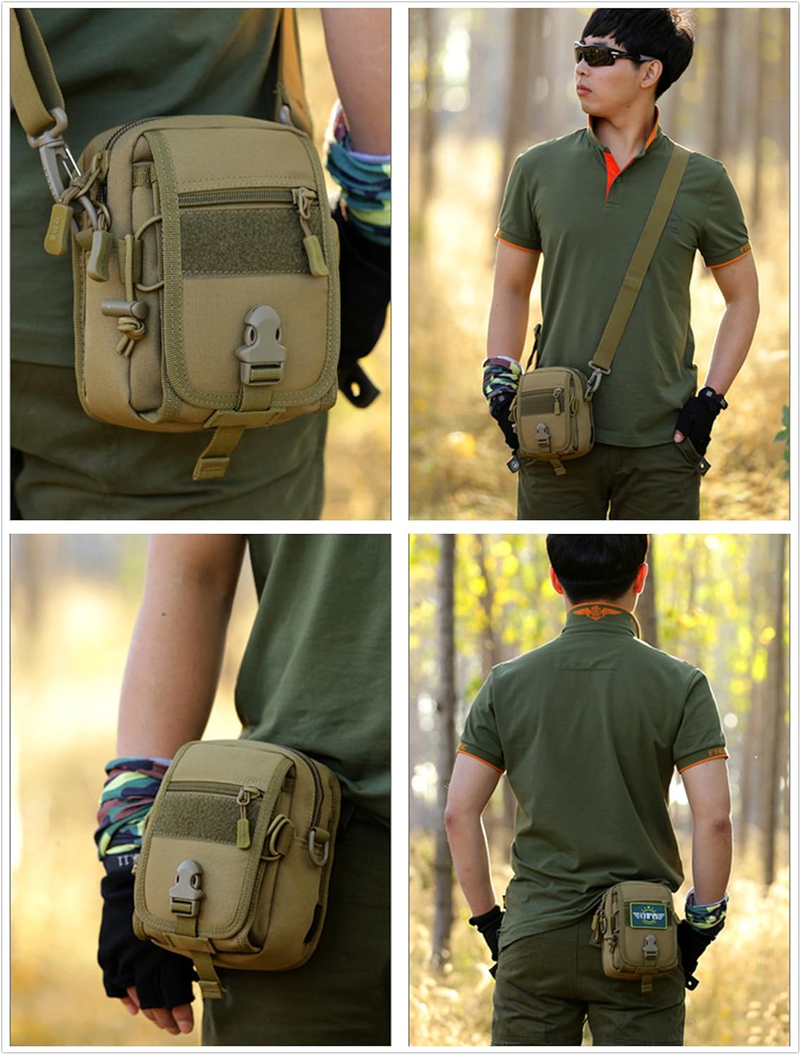 UNISTRENGH Tactical MOLLE Phone Magazine Pouch Military Small Belt Pouches Sling Chest Daypack Shoulder Bag Gear Duty Pack for Outdoor Hunting Vest Backpack