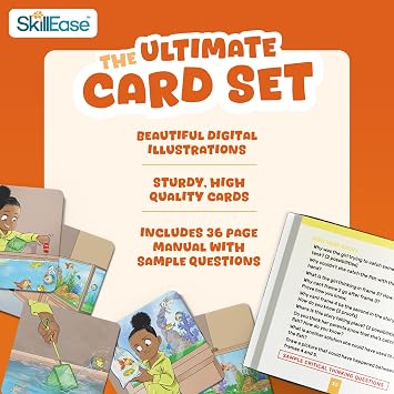 SKILLEASE Story Cues 2 Skilled Sequencing Cards, Speech Therapy Materials, Social Skills Game, English Language Learners Games, Storytelling Cards, Sentence Building and Picture Cards