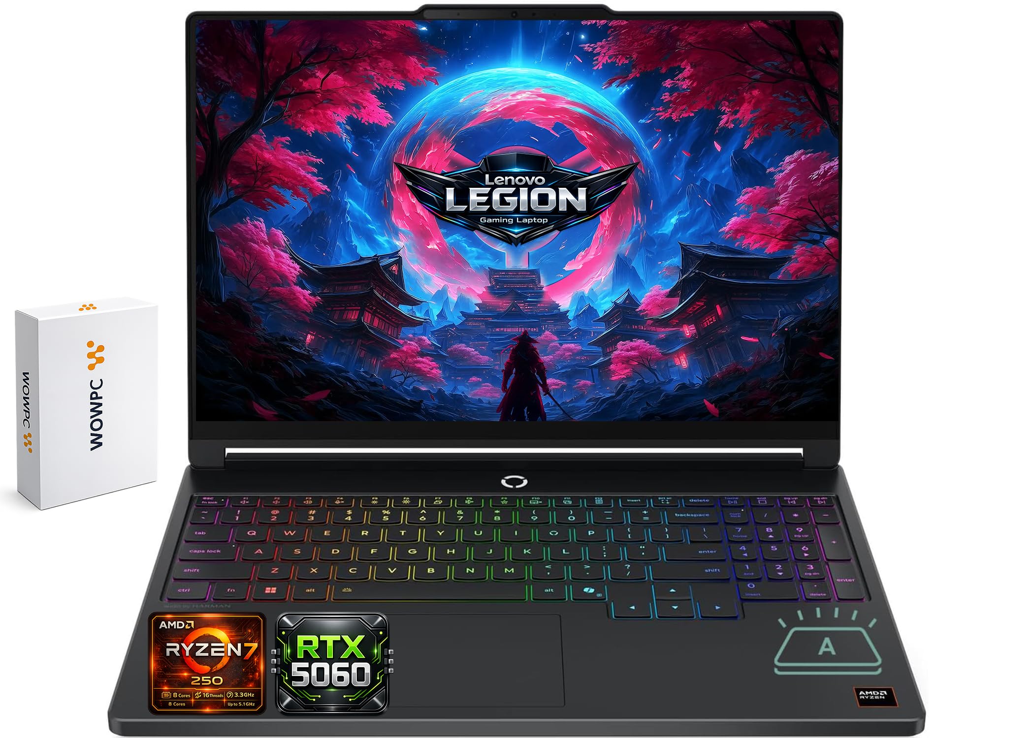 Lenovo Legion 5a Gaming Laptop, AMD Ryzen 7 250, GeForce RTX 5060, 15.3" WQXGA (2560x1600) 165Hz OLED Display, 32GB DDR5 RAM, 1TB SSD, Wi-Fi 7, RGB Backlit, Win 11, Black, w/Portable 500GB Drive