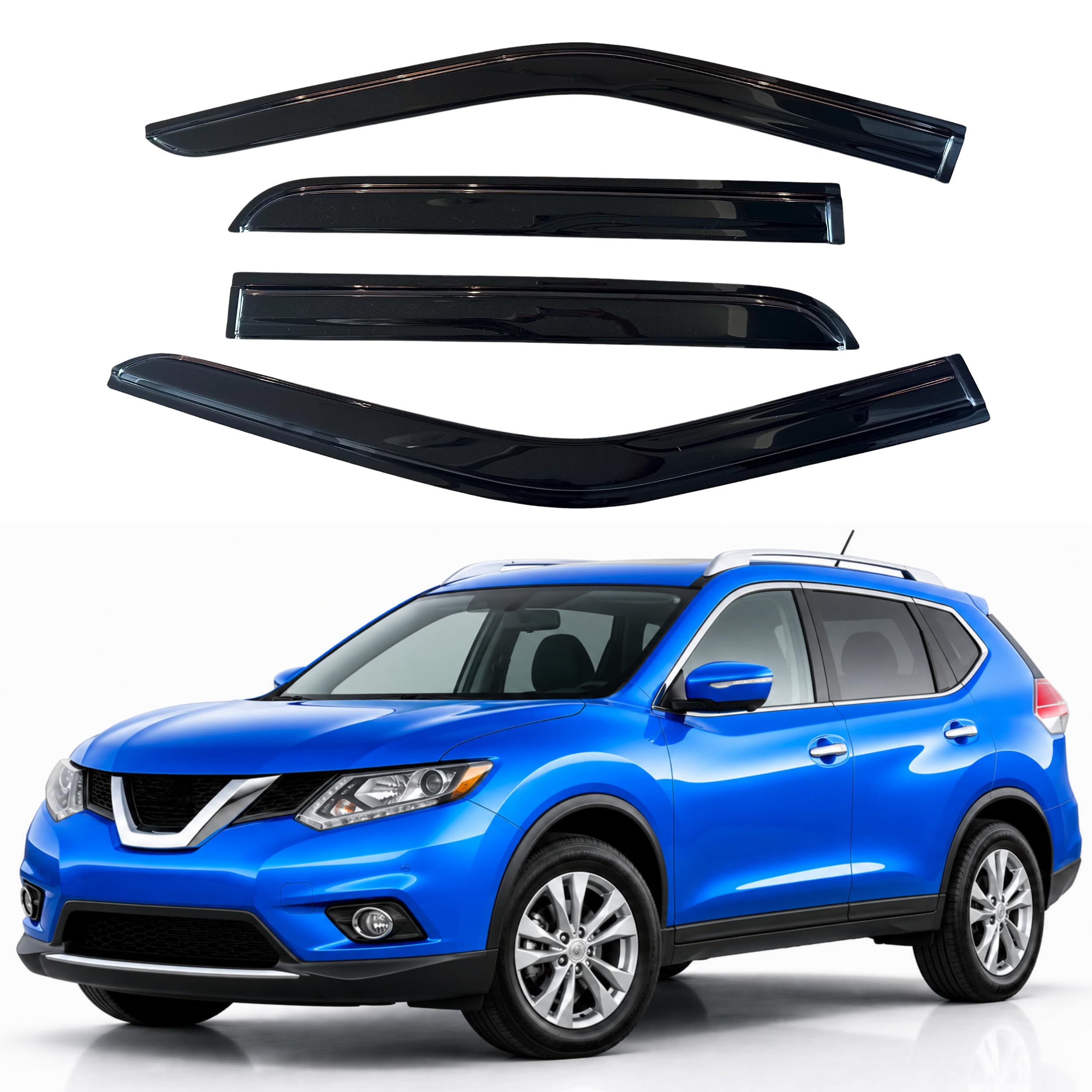 IG Window Visors Fit for 2014-2020 Nissan Rogue, Out-Channel Rain Guards Vent Wind Deflectors 4PC, Car Accessories for 14-20 Rogue (Excludes Sport Model)