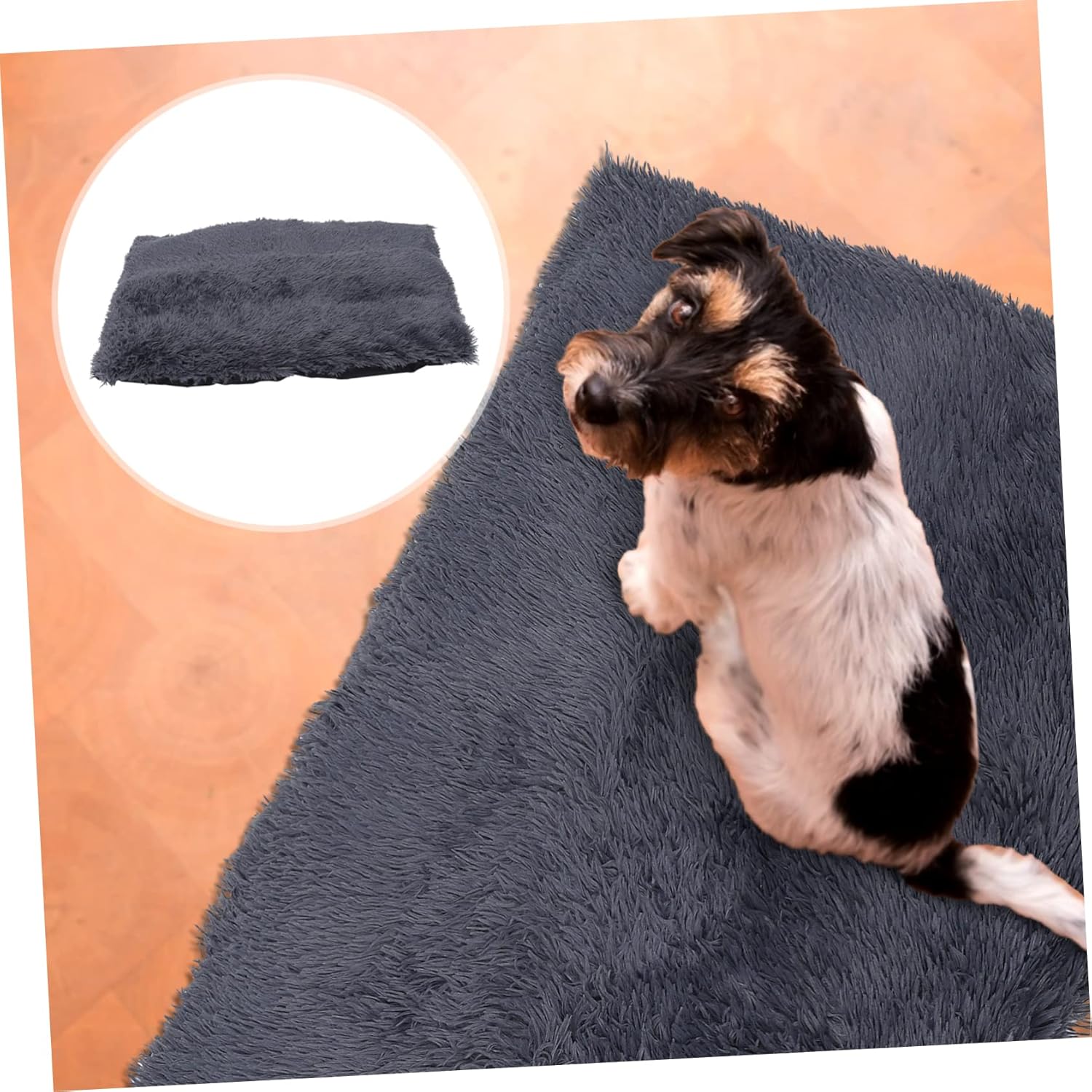 POPETPOP Comfortable Winter Pet Bed for Dogs and Cats Plush Sleeping Mat Lightweight and Washable for Travel and Camping Pet Rest Cushion