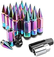 Vista 11 de 20 piezas anti robo puntiagudo extendido sintonizador rueda/llantas tuerca Lug M12X1.5+zócalo (Oro)