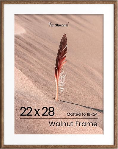 Miniatura 154 de Fun Memories Portarretratos de metal de 16 x 20 pulgadas con paspartú de 11 x 14 pulgadas, acabado de aluminio cepillado, parte delantera de vidrio