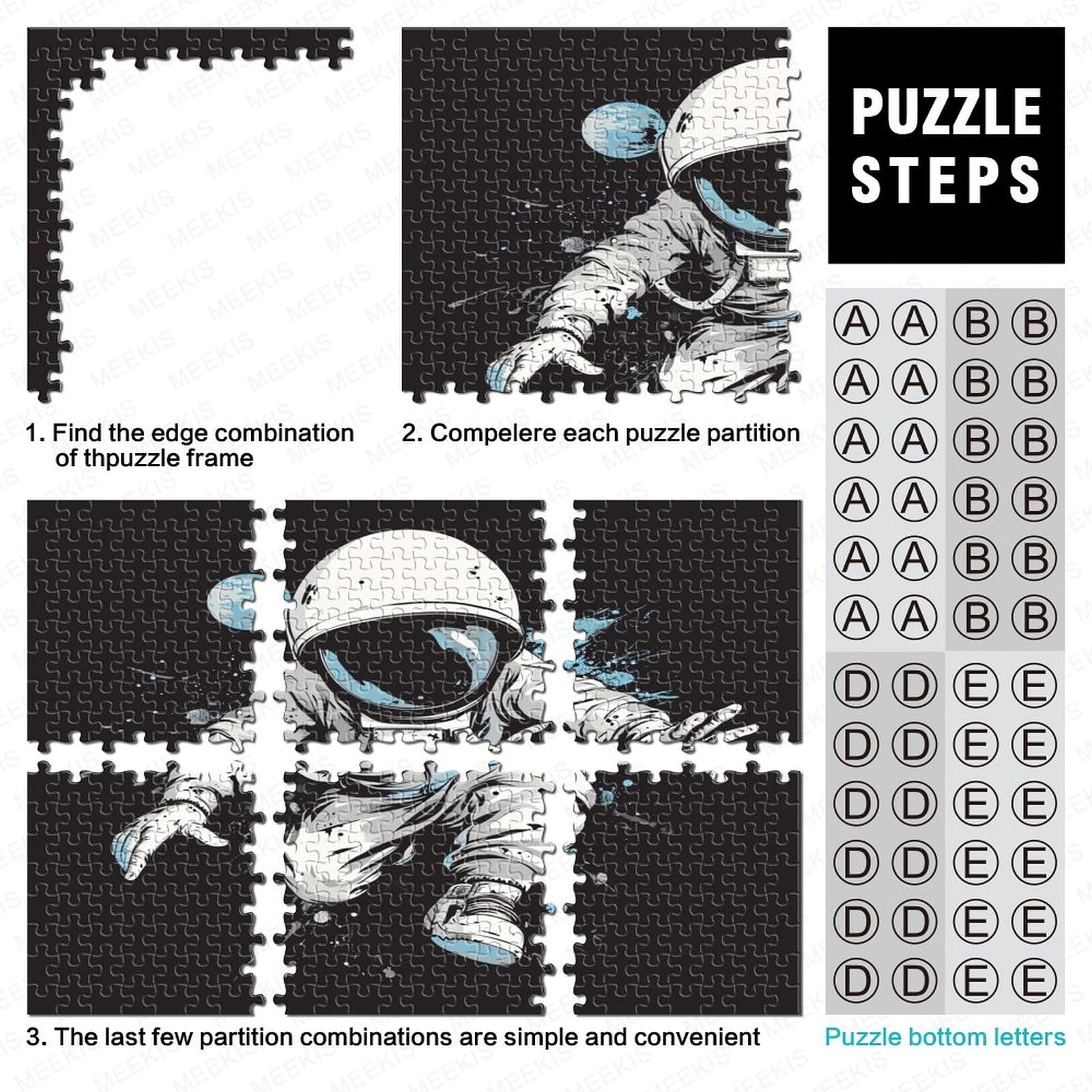 1000 Teile Capybara-Astronaut Puzzle – 75x50 Cm, Mit Poster, Für Erwachsene & Kinder, Aus Recycling-Karton
