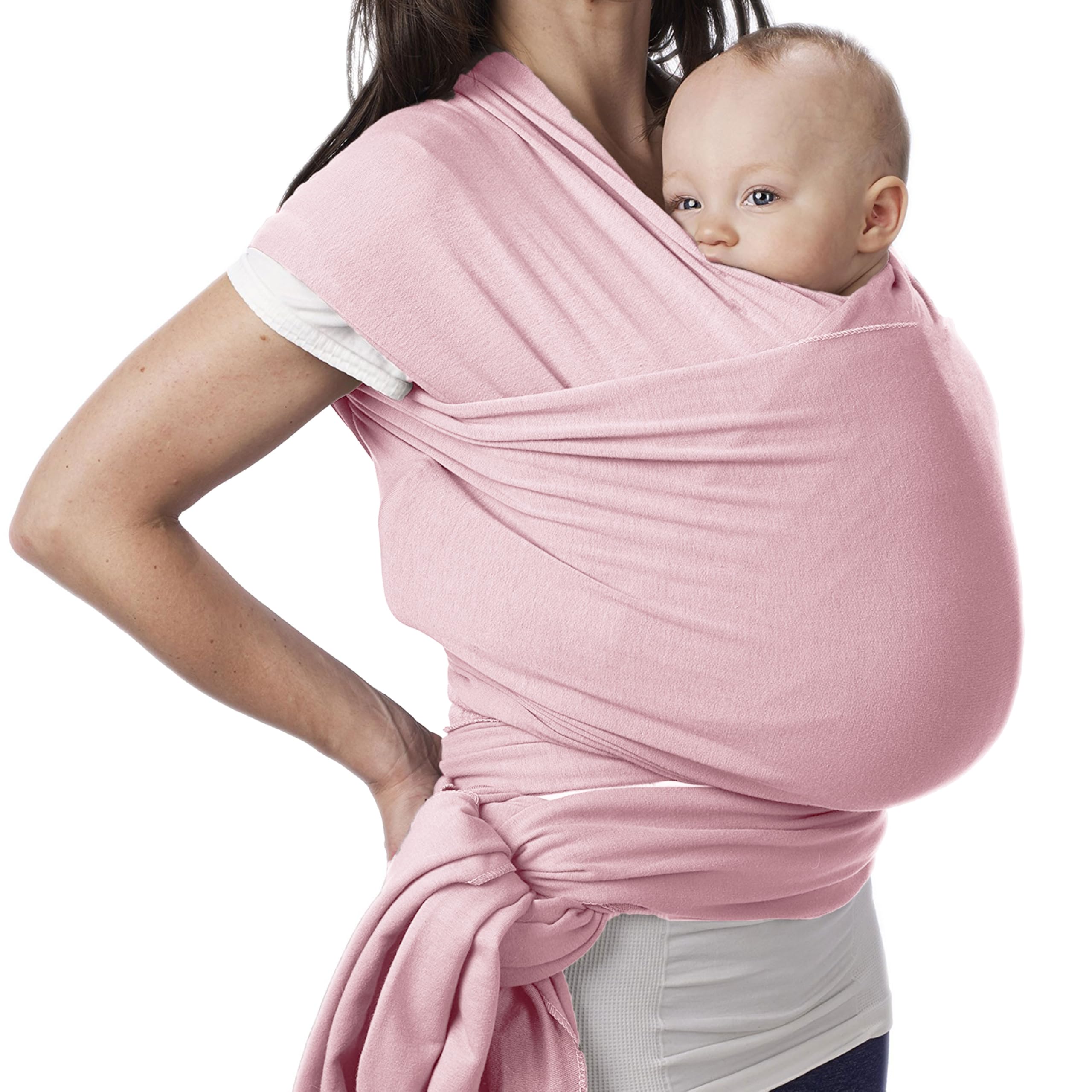 Bembika Adjustable Hands-Free Baby Sling Carrier Baby Wrapping Cloth for New Born with Comfortable Carrying Positions Lightweight & Travel Friendly Foldable Baby Wraping Cloth-(Pink)