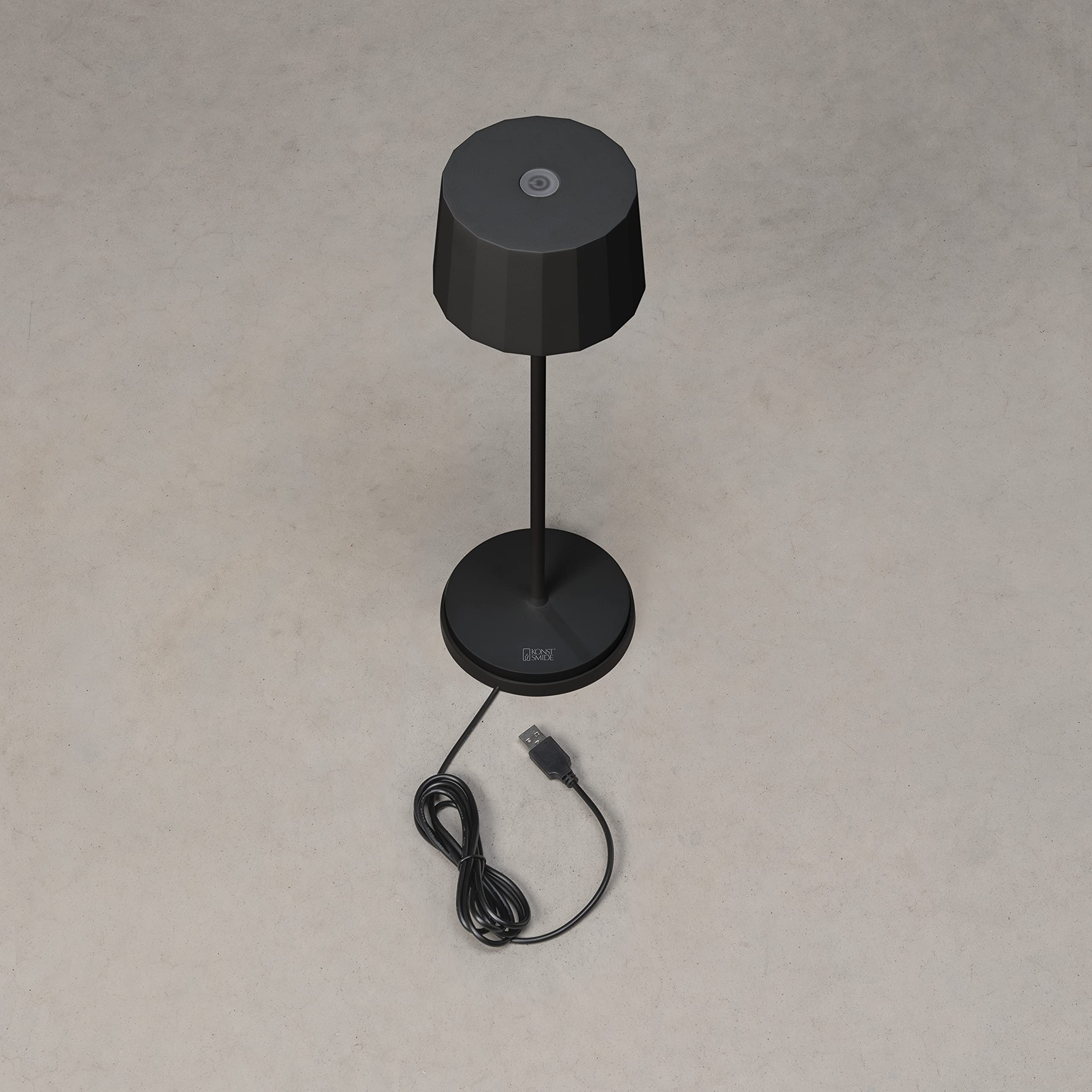 Konstsmide USB-Tischleuchte Positano | schwarz | verstellbare Lichtfarbe | integrierte Dimmfunktion | 7813-750