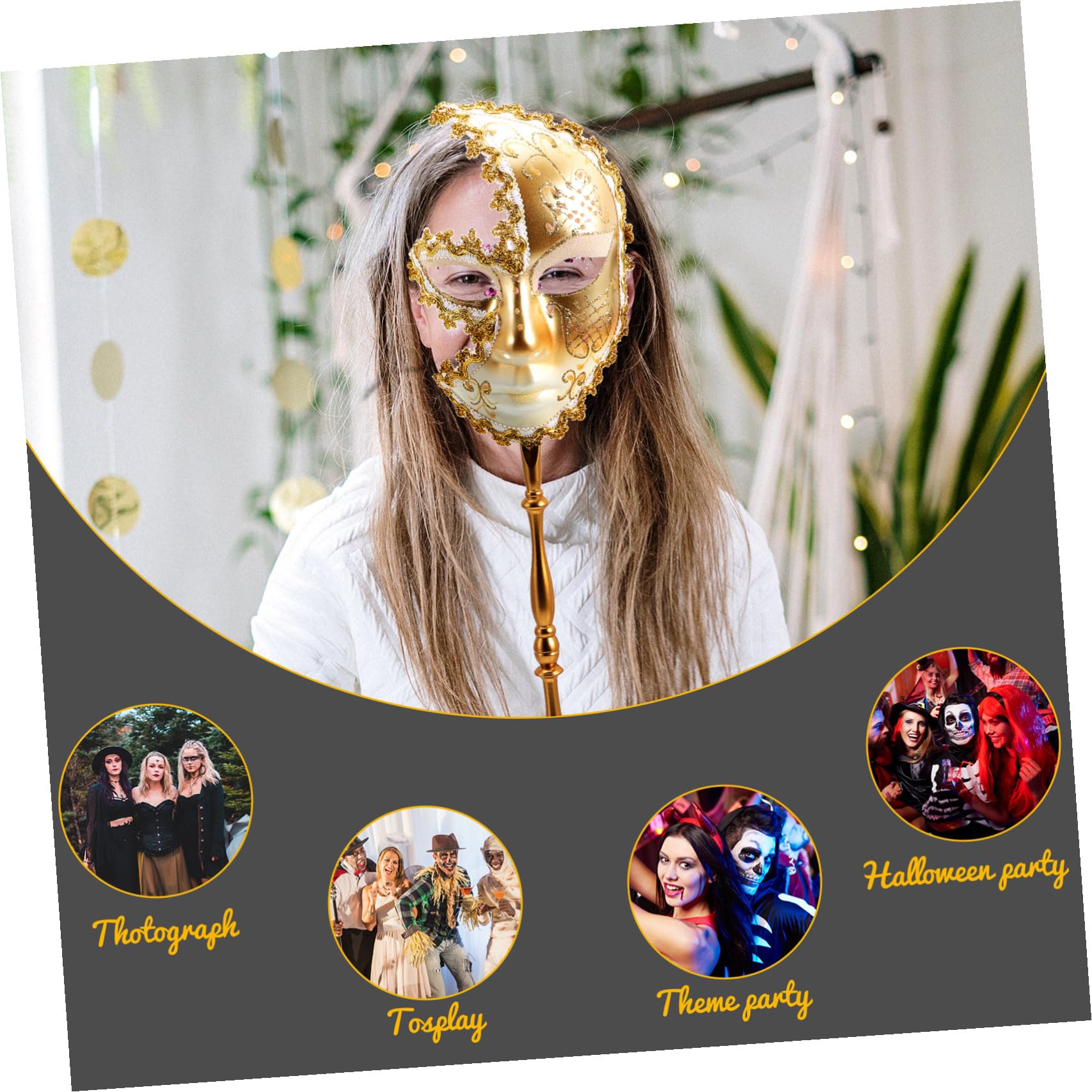 OSALADI 4 Piezas Máscara de Decoración para Fiesta de Plástico Diseño Creativo y Ligero, Accesorio Adecuado para Cosplay y Baile de Disfraces