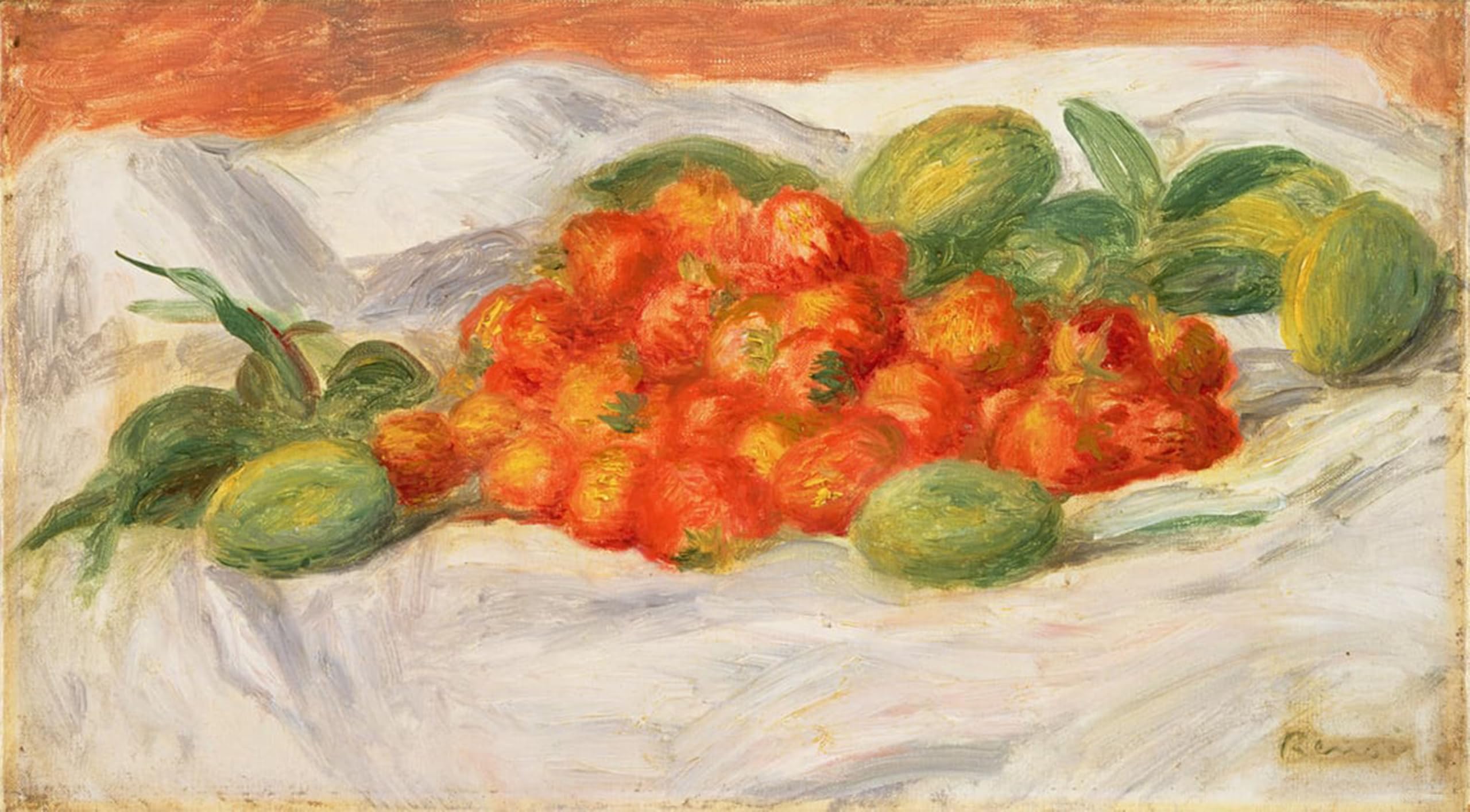 SERENDIPITP Vintage Picture Print on Canvas Wall Art Poster Strawberries and Almonds by Pierre Auguste Renoir Artwork Print Poster for Wall Decor 60x90cm