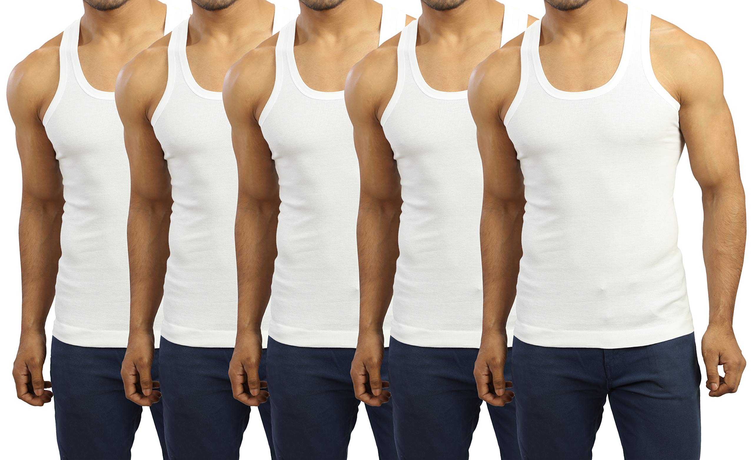 Men's Cotton Active Derby Vest White Style 1118 (Pack of 5)
