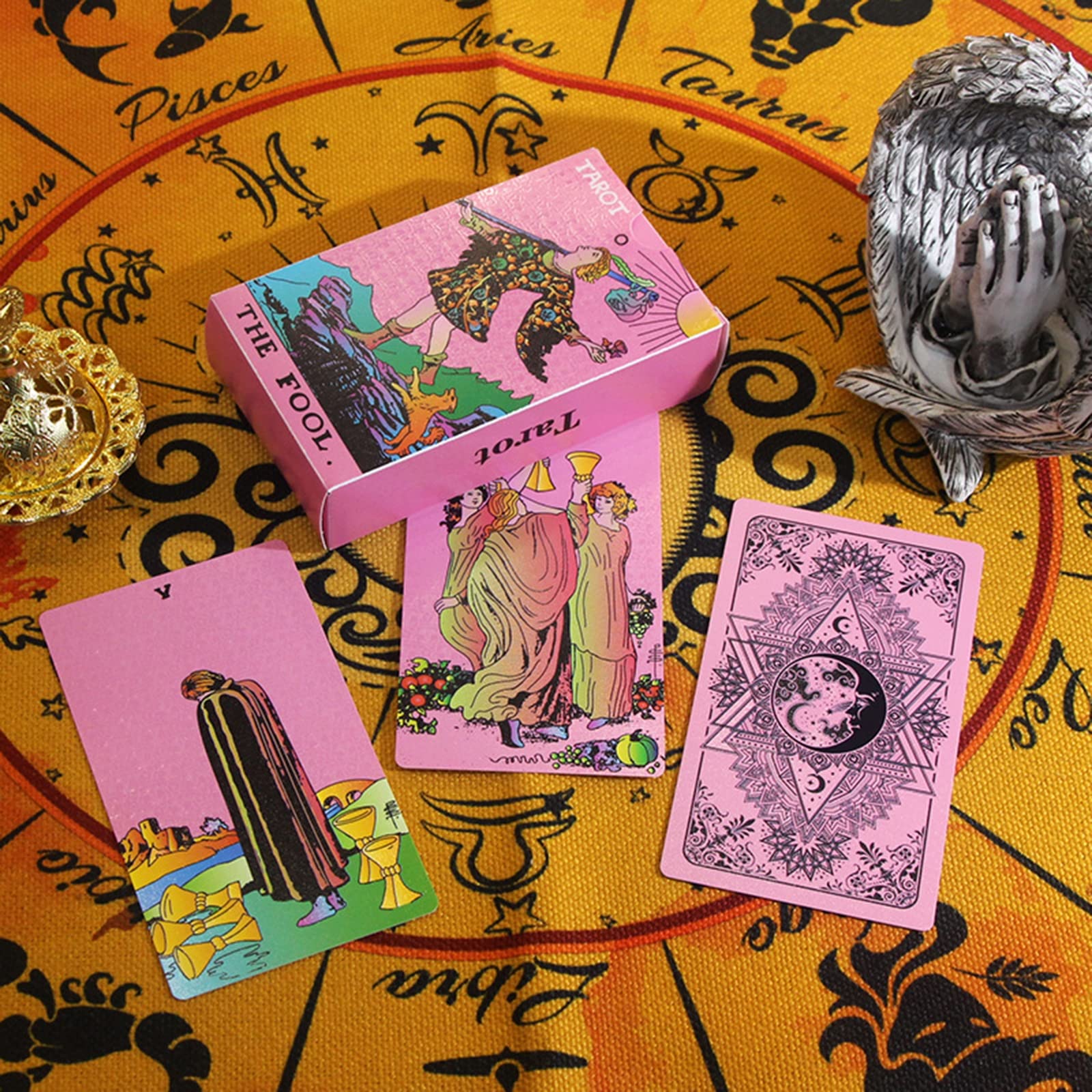 Jeu de cartes de tarot, jeu de cartes de tarot for débutants, jeu de cartes de tarot imperméable en PVC avec guide, jeu de cartes de tarot original, outils de divination avec significations for les dé