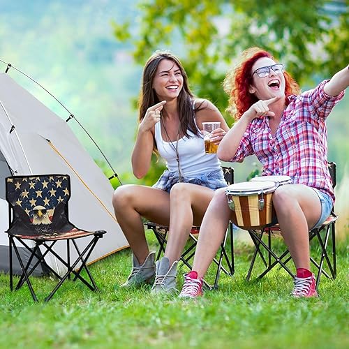 Miniatura 6 de KLL 4th of July Independence Day Black Bird Packable Camping Chairs Ultralight Backpacking Chair Includes Carry Bag Lawn Chair for Picnic Travel