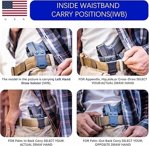 Miniatura 8 de Adjustable Flexible Carry Carbon Fiber Gun Holster - Inside & Outside Waistband, Durable, Lightweight - Sweatproof & Anti-Scratch, Concealed Holster
