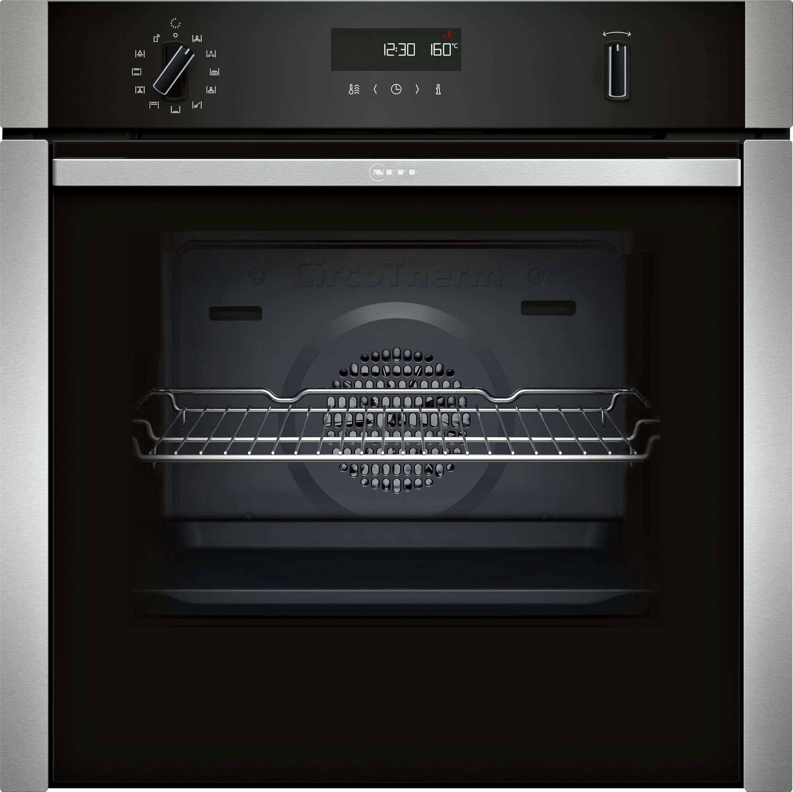 NEFF, N50, B3ACE4AN3B, 60cm Built-in Single Oven features Hide®, Eco Clean with Easy Clean, CircoTherm, Energy Efficiency Class A+ and LCD-Display in Stainless steel — view 16