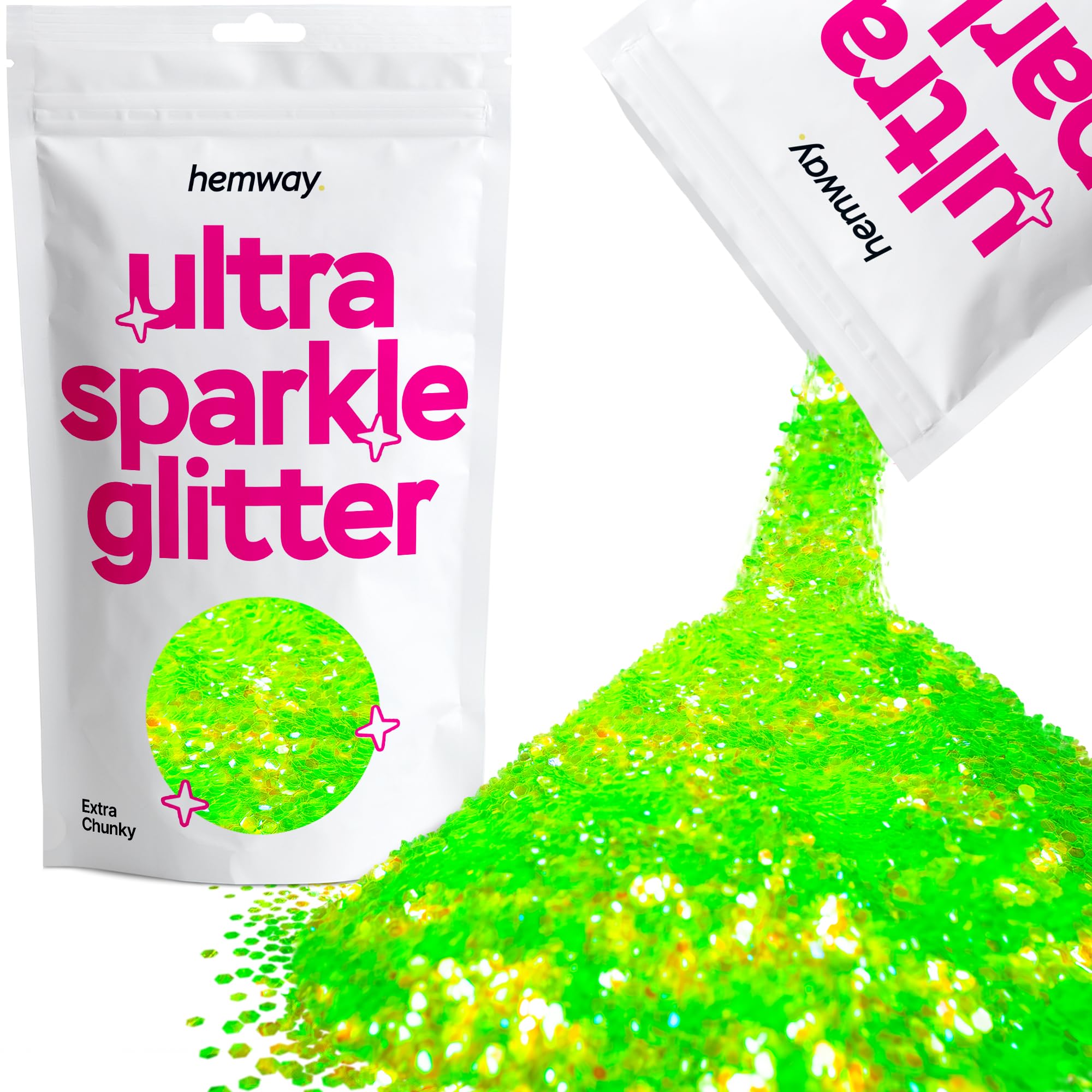 Hemway Ultra Sparkle Glitter Baby Pink Iridescent 100g Fine | Glitter for Arts & Craft, Makeup, Nail Art, Crafting, Card Making, Sparkle Decoration — view 64