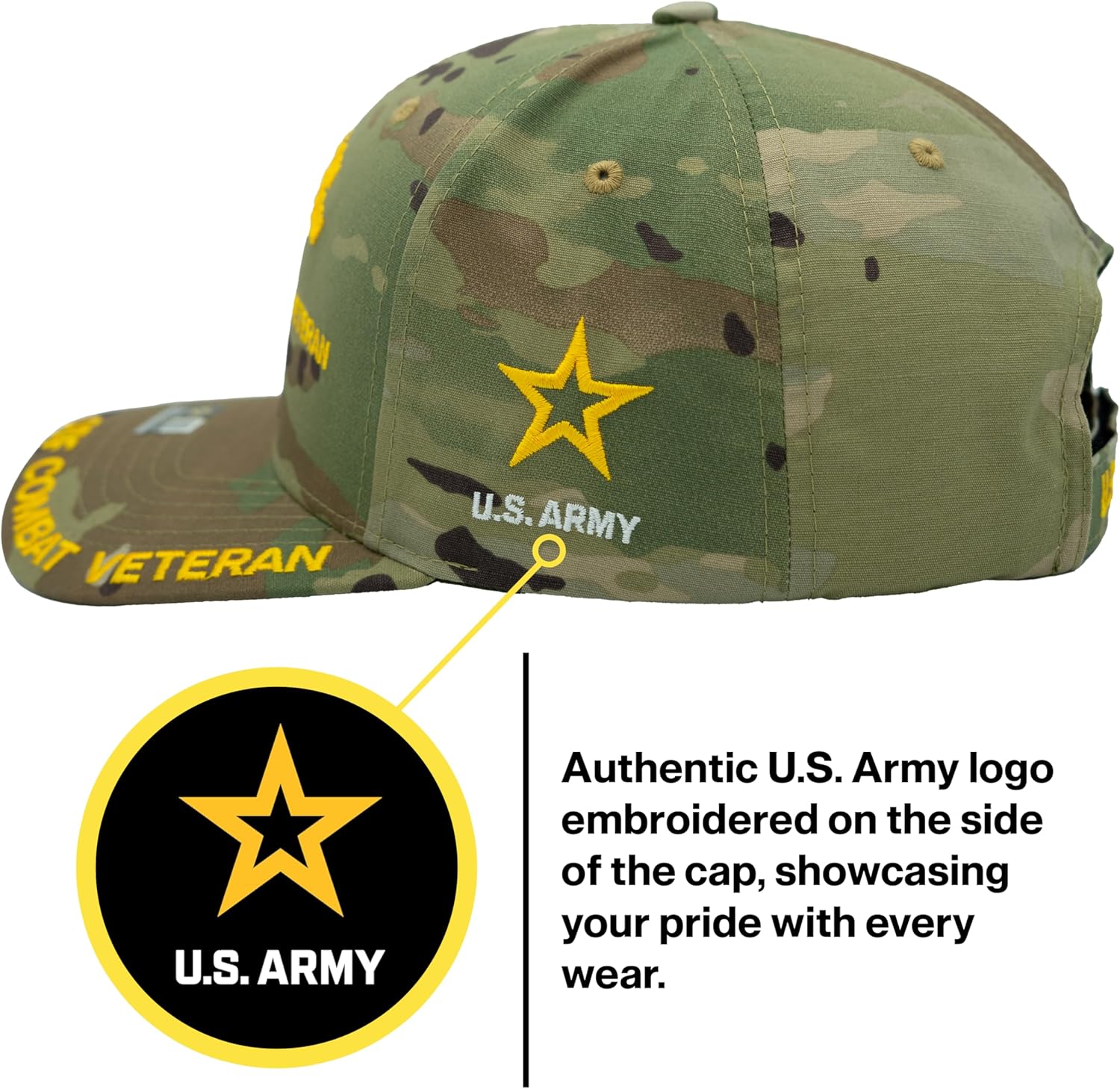 Operation Iraqi Freedom Veteran Hat for Men Official Licensed US Army OIF Combat Veterans Adjustable Cap - Image 4