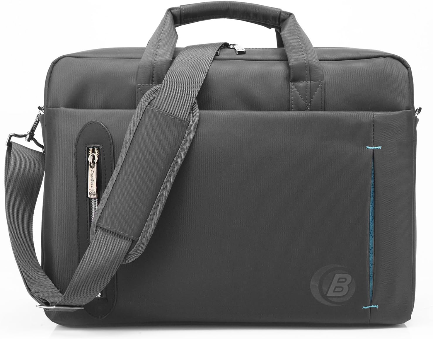 CoolBELL 17.3 inch Laptop Bag Messenger Bag Hand Bag Multi-Compartment Briefcase Waterproof Nylon Shoulder Bag for Laptop/Ultrabook/HP / / MacBook/Asus/Lenovo/Men/Women/Business (Grey)