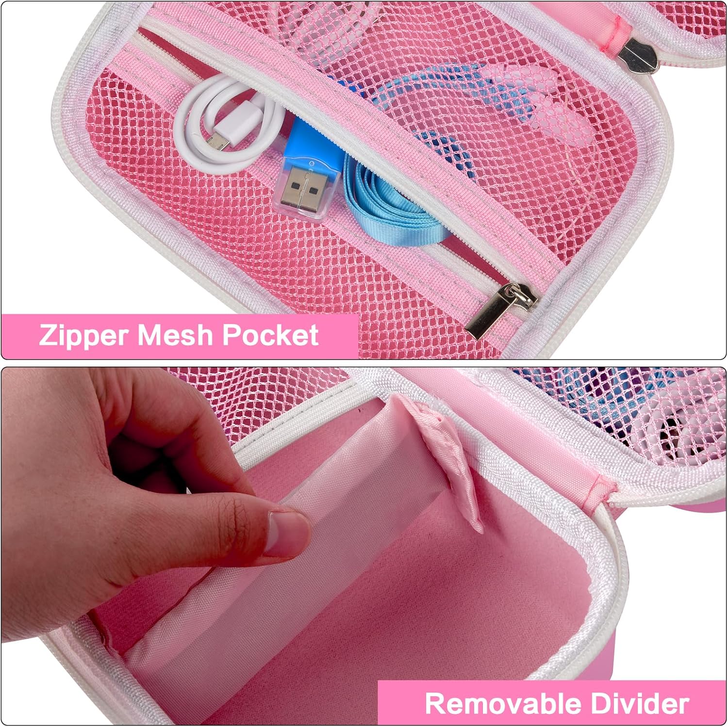 Kids Camera Case Compatible with Esoxoffore /for Dududragon/ for Bofider/ for Letshaha/ for Masterbee/ for Dylanto/ for Mgaolo Instant Print Camera, Digital Video Cameras Storage for Roll Papers-Pink