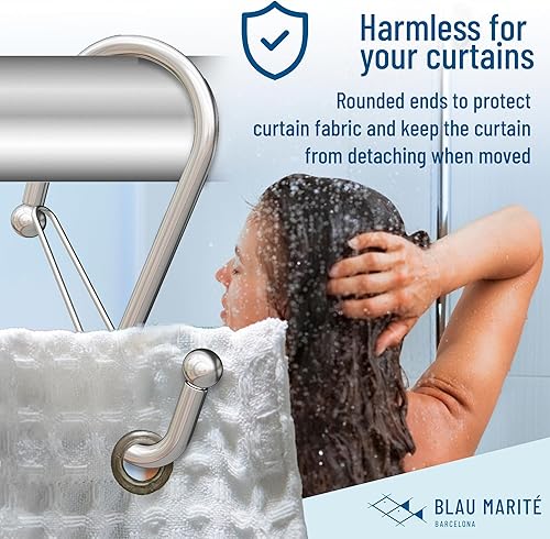 Miniatura 63 de Paquete de 10 ganchos de metal en forma de S para colgar, gancho resistente en forma de S con hebilla de seguridad, se adapta a barras de hasta 0.6