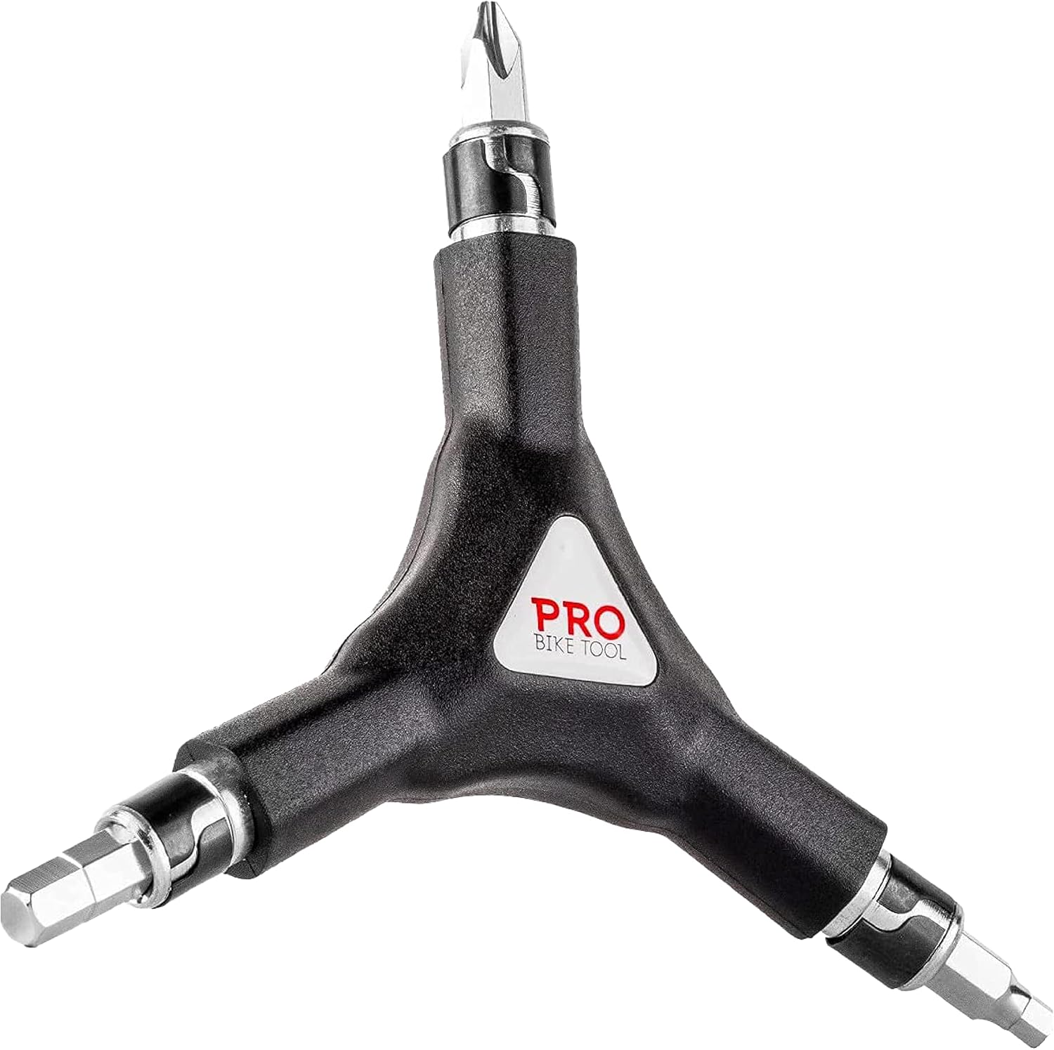 PRO BIKE TOOL 6 in 1 Y Wrench - 6 Interchangeable Bits - Allen Hex, T25, PH2 Screwdriver - Strong, Easy, Comfortable Bicycle Multitool Kit - Cycling Maintenance Tools for Road and Mountain Bikes