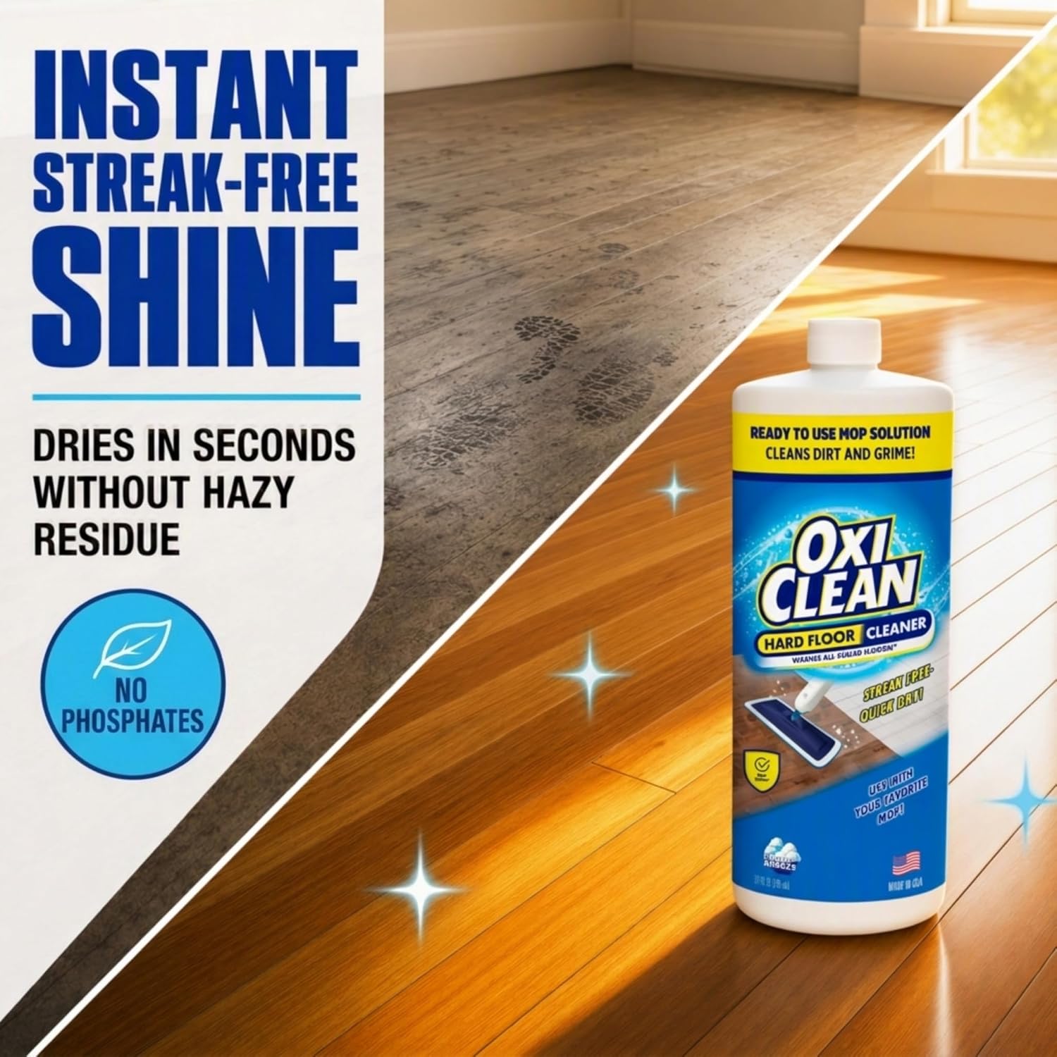 OxiClean Hard Floor Cleaner for Mopping - Ready to Use Mop Solultion, 32 oz image 3