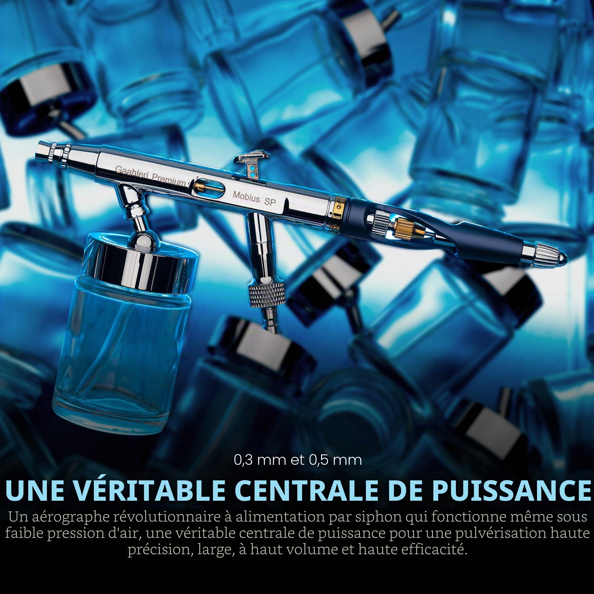 Gaahleri Airbrsuh Premium Series Mobius Aérographe avec siphon