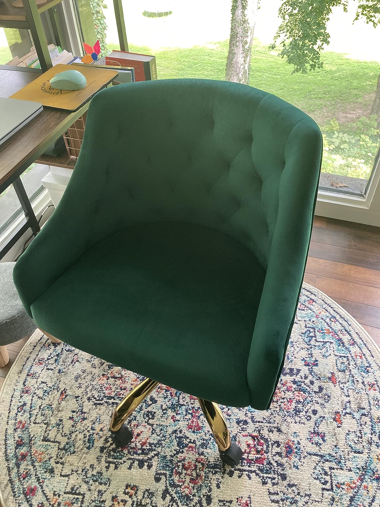 $21/mo - Finance MOJAY Velvet Office Swivel Chair, Vanity Chair, Fabric ...