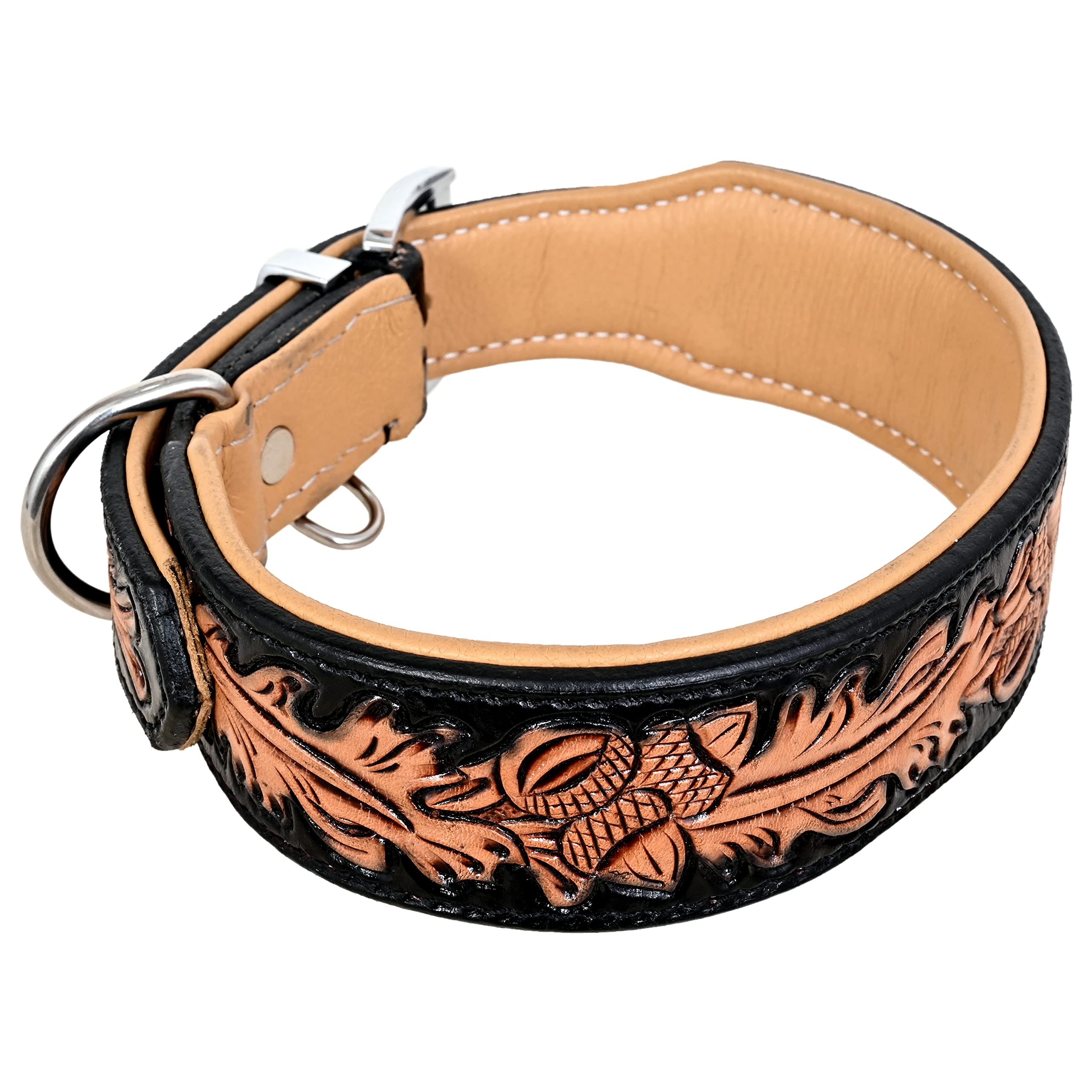 MICHUR Hasel Braun Bunt gesprenkelt, Hundehalsband Leder, Lederhalsband Hund, Halsband, Leder, da Handgemacht, jedes Halsband EIN Unikat in verschiedenen Größen erhältlich und passender Hundeleine