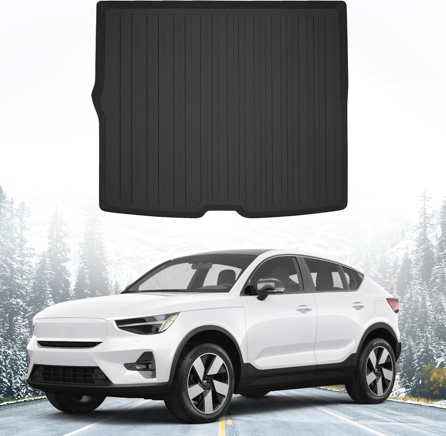 Premium Cargo Liner for Volvo C40 & XC40 Crossover 2019-2025 - 100% Protection - Custom Fit Car Trunk Mat - All-Season Black Cargo Mat - 3D Shaped Laser Measured Trunk Liners for Volvo XC 40