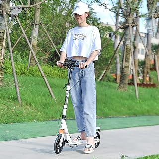 LIYANJJ Pro City Street Scooter,Flexible Height Adjustment Foldable Scooter Dual Brake T-Bar Handlebar Portable Scooter Best Gift for Teens