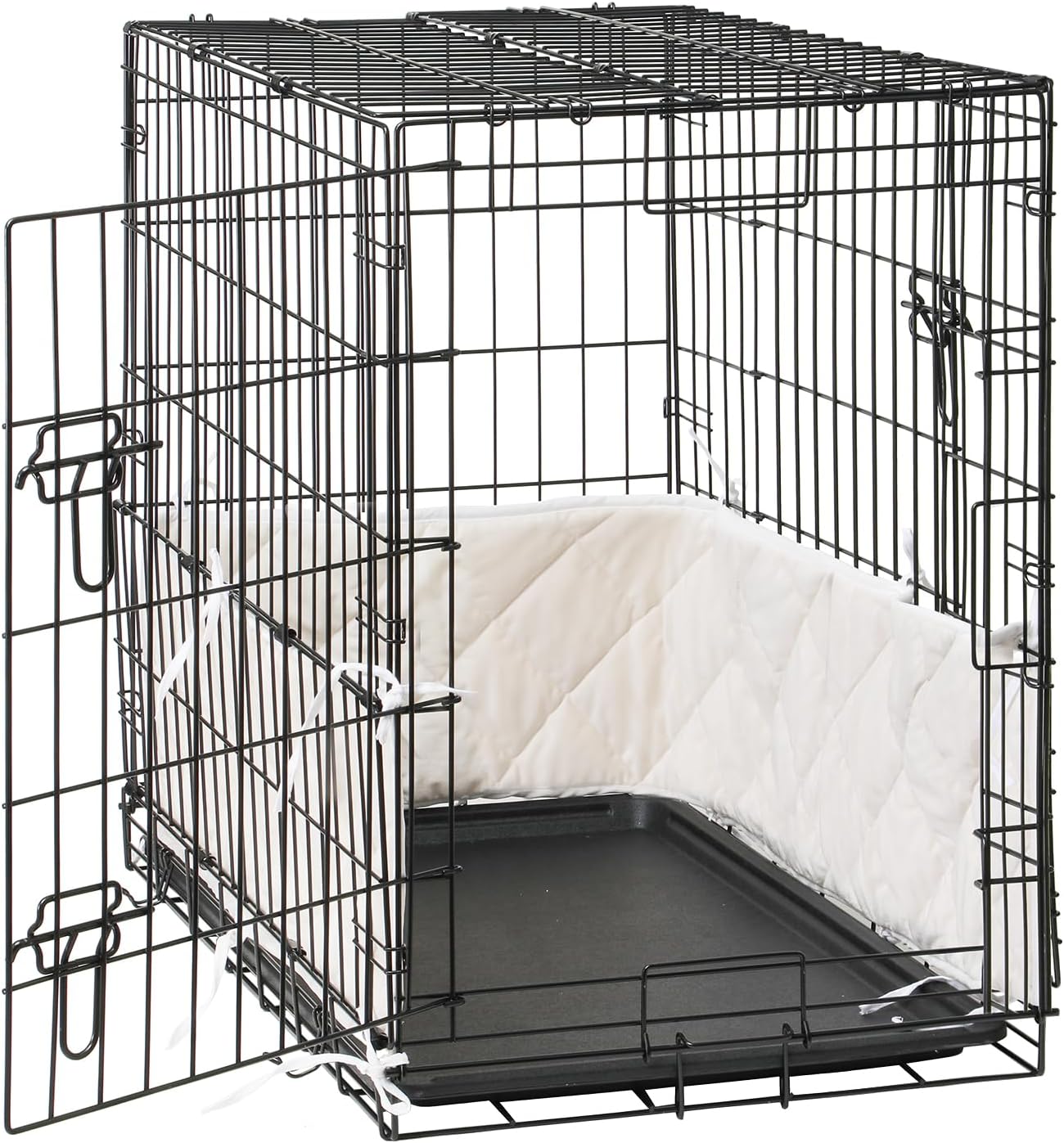 Dog Crate Bumpers for Inside Cratewith Ties，Apricot Dog