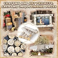 Vista 5 de Paquete de 6 troncos de madera de abedul decorativos para chimenea de gas para chimeneas, decoración de postes de abedul, ramas para manualidades