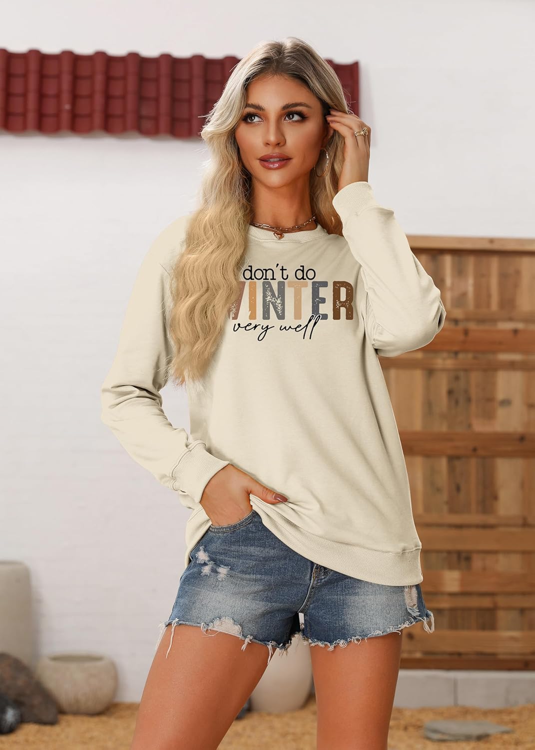 Women Funny Graphic Shirts I Don't Do Winter Very Well Sweatshirt Valentine's Day Gift Long Sleeve Winter Spring Tops - Image 3