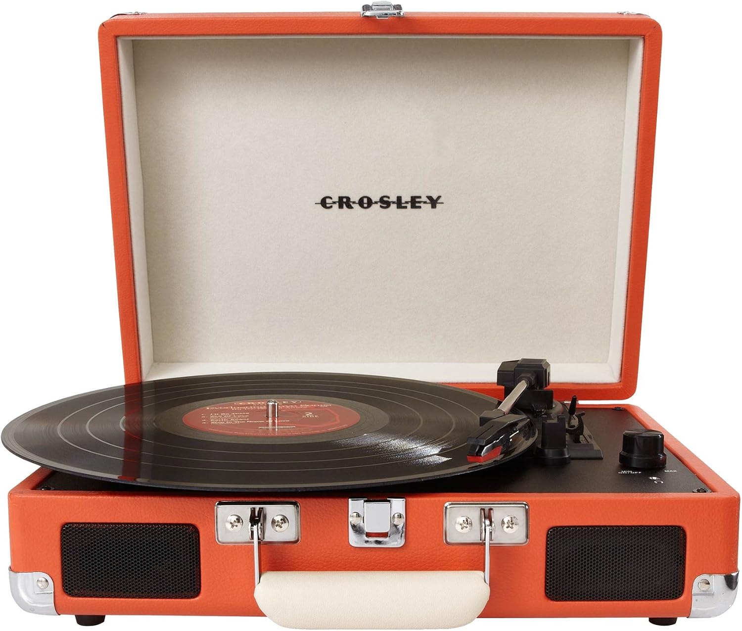 Crosley CR8005A-OR Cruiser Portable 3-Speed Turntable, Orange