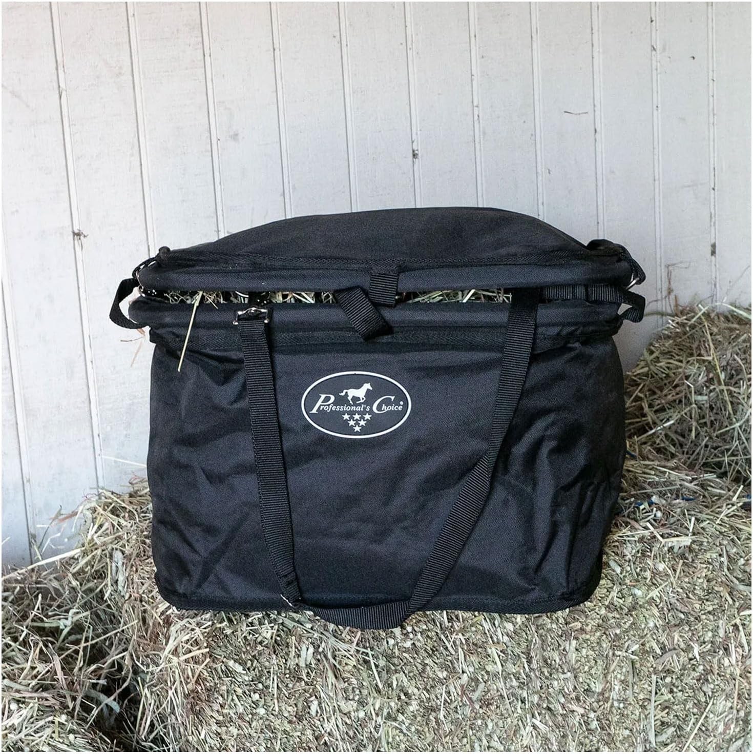 Professionals Choice 14X24X14 Equine Folding Combo Feeder Bag (Black)