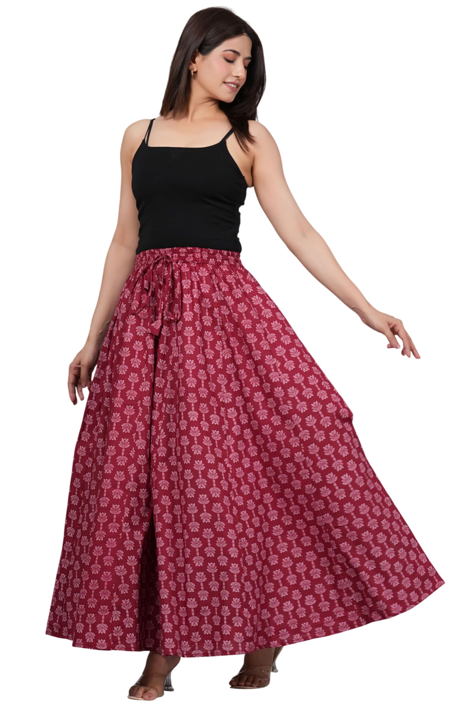 Women's Pure Cotton Printed Skirt-image-43