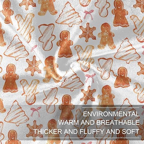 Miniatura 7 de Christmas Decorative Tea Party Cookies Gingerbread Plush Travel Blankets, Lightweight Cozy Throws for Sofa, Bed, Car, Fall Blanket, 60x90 Inches