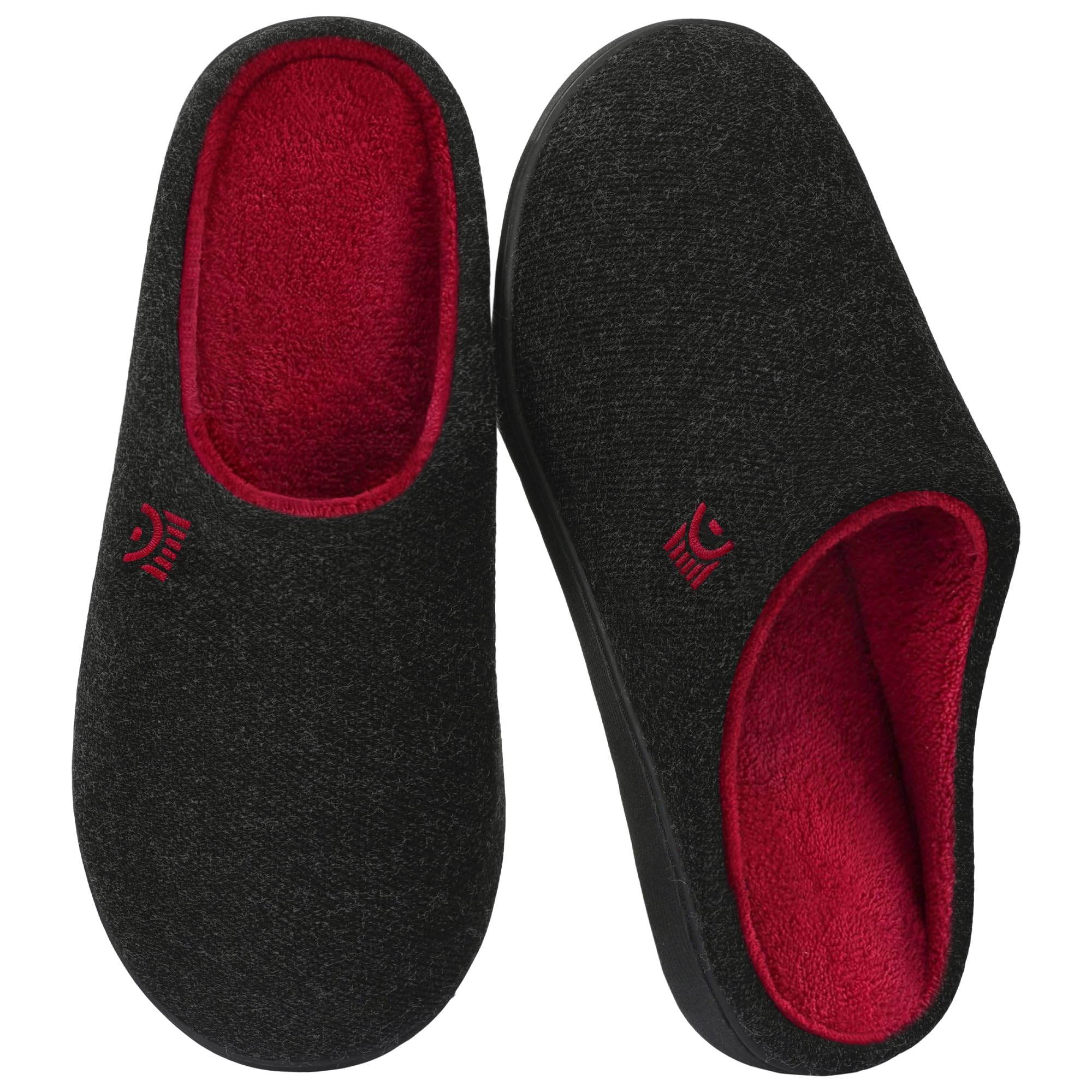 Donpapa Hausschuhe Herren Warme Winter Slip-on Pantoffeln mit Memory-Schaum | Wollimitat-Obermaterial, Komfort, Weiches Sherpa Futter, Rutschfeste, Maschinenwaschbar, Indoor Outdoor, Geschenk