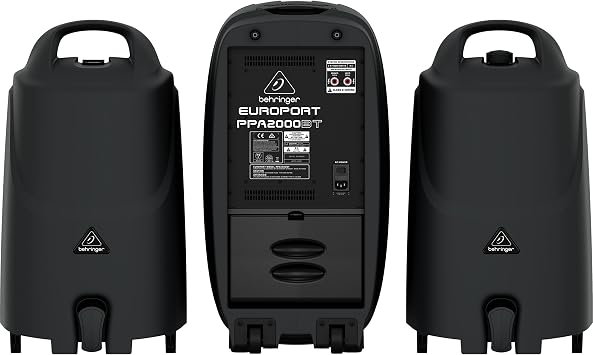 Behringer EUROPORT PPA2000BT 2000W Portable PA System with Wireless Microphone Ready Active Speakers, DJ Mixer Sound System for DJ Equipment Full Setup and PA & Stage