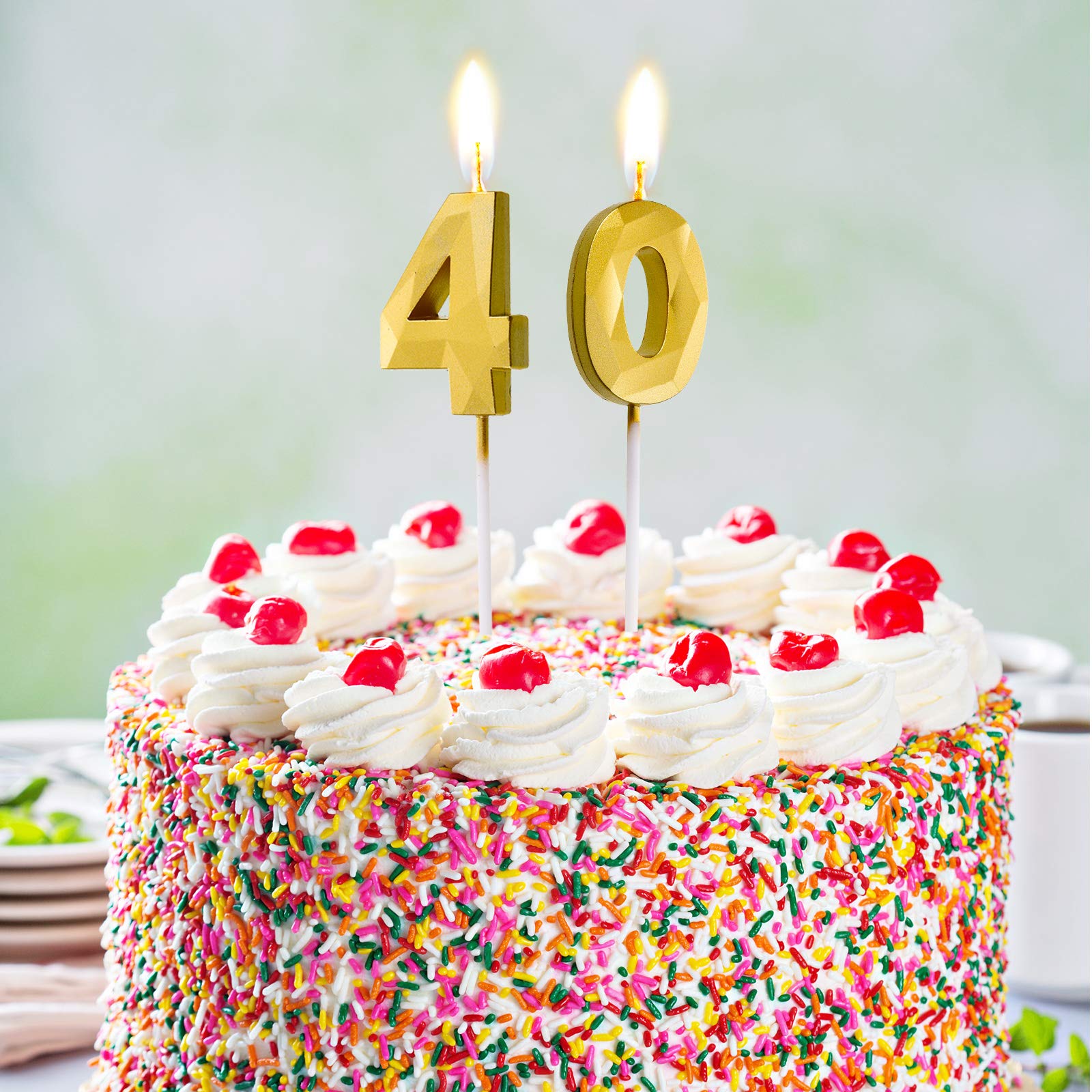 LOVENJOY 40e verjaardag taart topper goud glitter voor 40 jaar bruiloft verjaardag taart decoratie