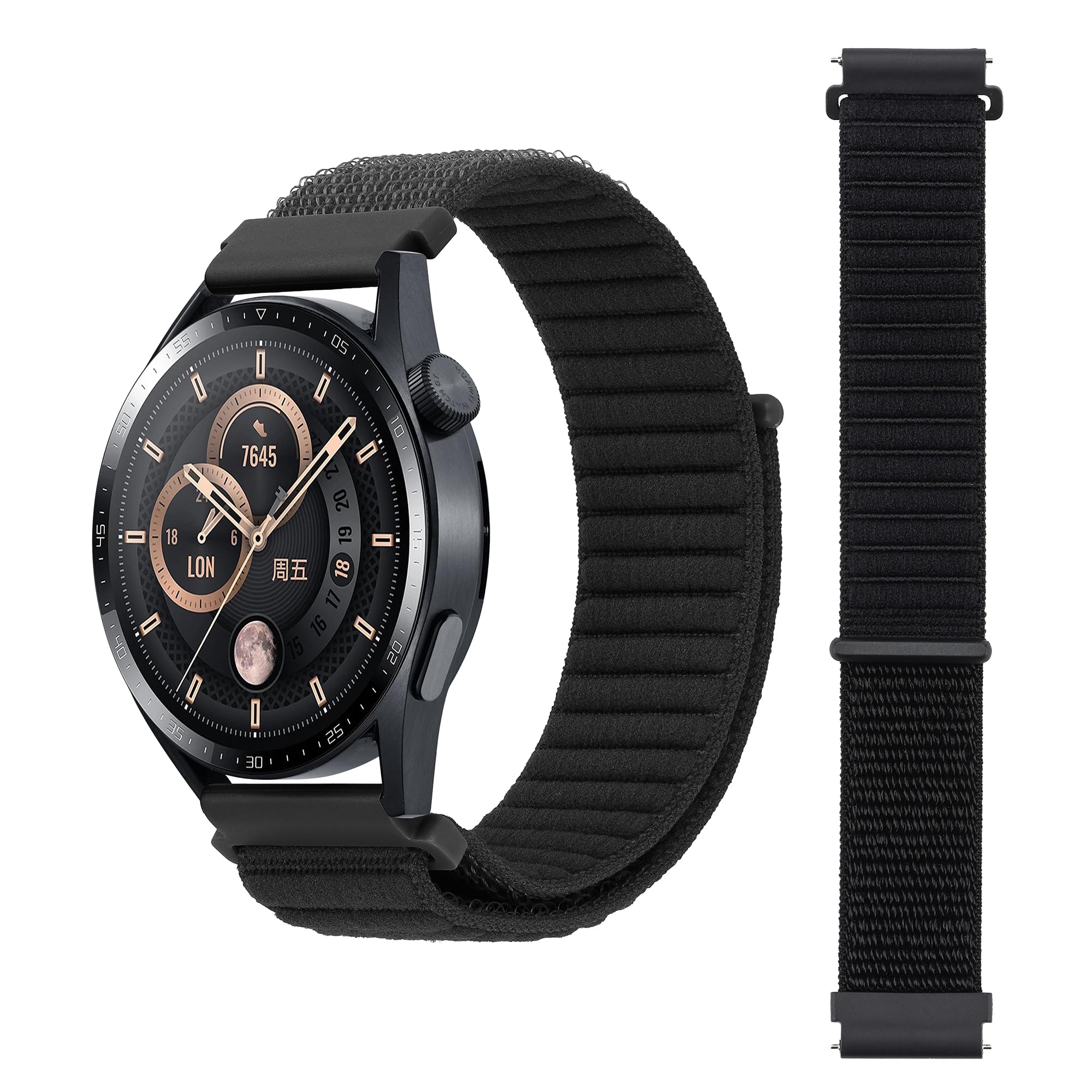 Correa Compatible con Amazfit GTR 3, GTR 3 Pro, GTR 2e, GTR 4, Amazfit GTR 47mm, 22mm Correa de Repuesto de Nailon Ajustable Elástico Compatible para Huawei Watch GT 5 46mm/GT 5 Pro 46mm
