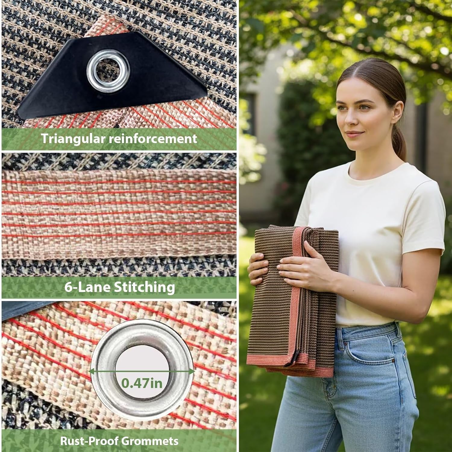 Sun Shade Cloth for Outdoor Patio,Pergola Shade Cover with Grommets Deck Shade Privacy Screen Balcony,90% UV Protection Shade Fabric Brown Sunshades for Garden Backyard Outdoor Mocha 8 x 10 FT