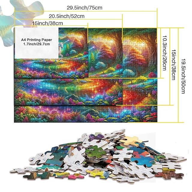 Foto 5 de 8 de Unicornio Bosque Encantado Puzzle de 1000 Piezas Papel para Adultos Puzzle para Toda la Familia Decoración…