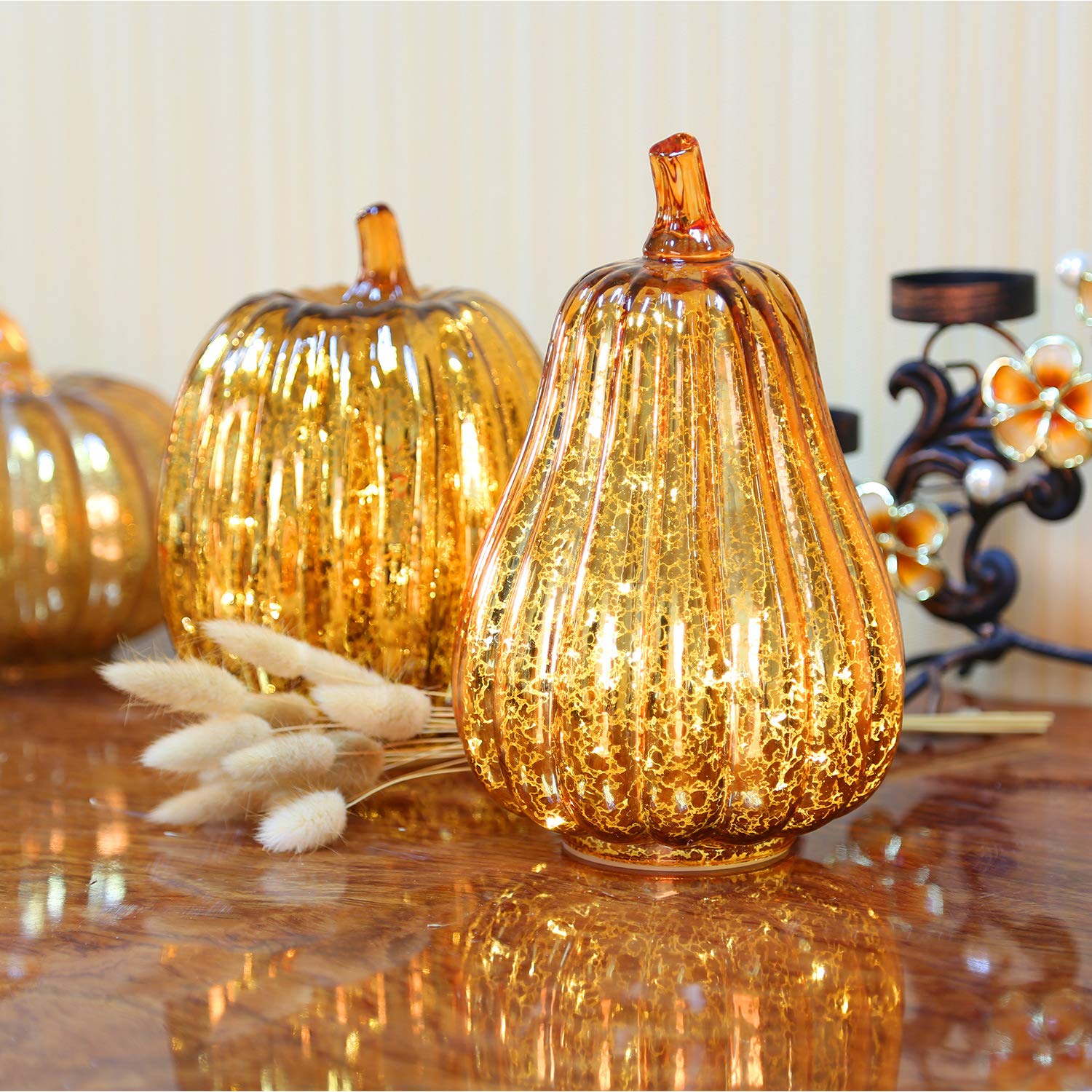 4 Pezzi Lanterne Halloween Luce LED, Halloween Decorazioni Casa